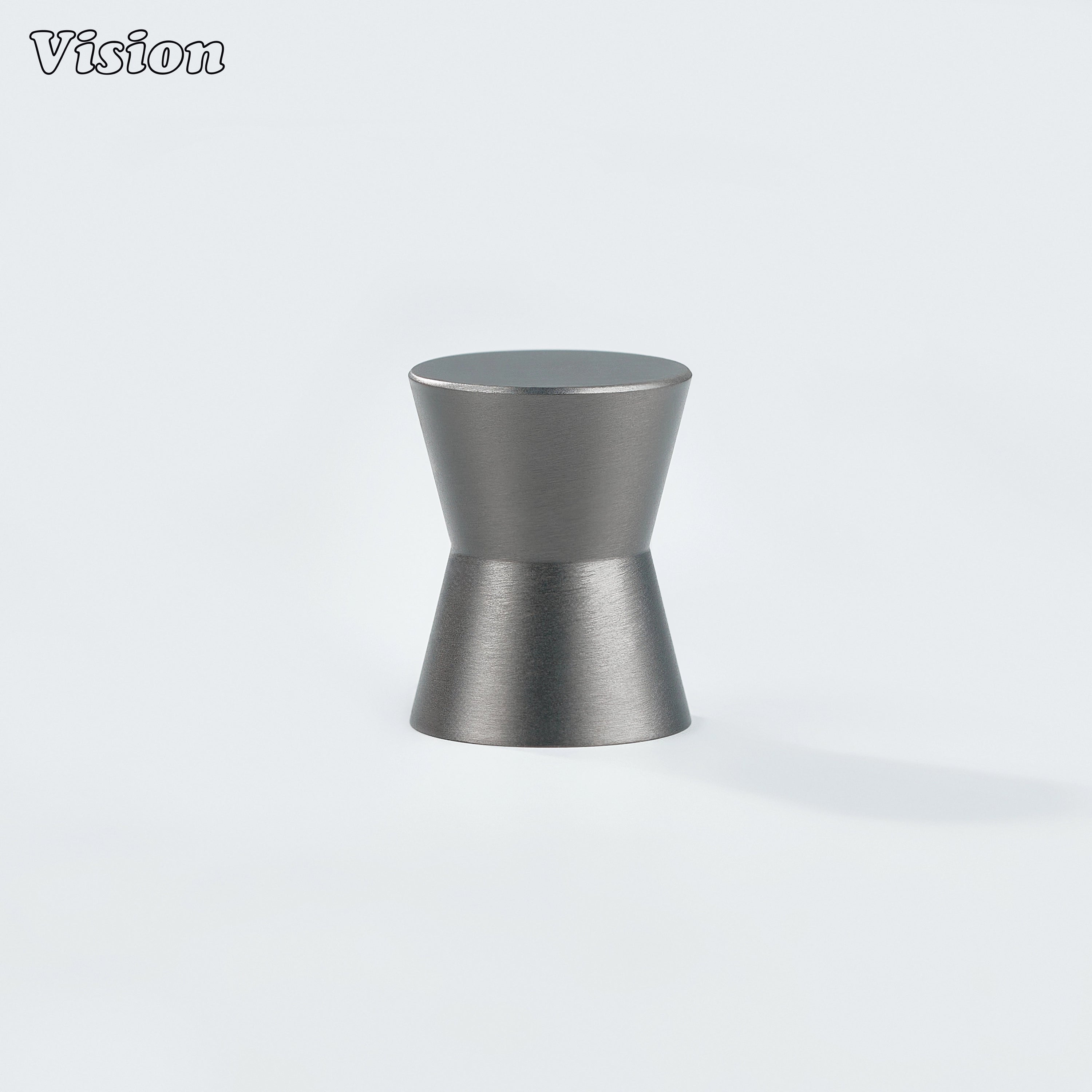 Gunmetal solid brass cabinet knob with smooth round tapered shape for wardrobes