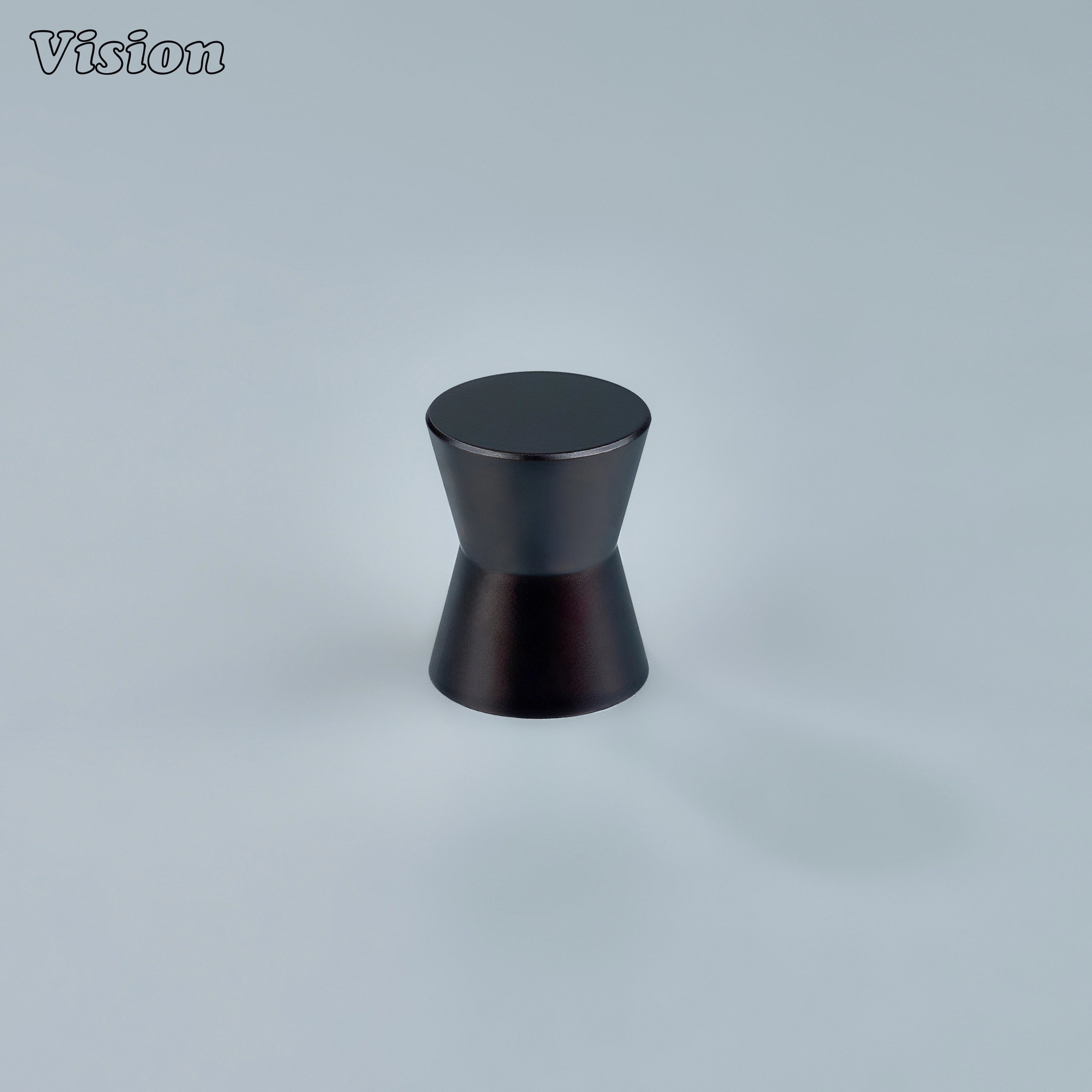 Solid brass cabinet knob with plain tapered diabolo profile in Silver for kitchen cabinets