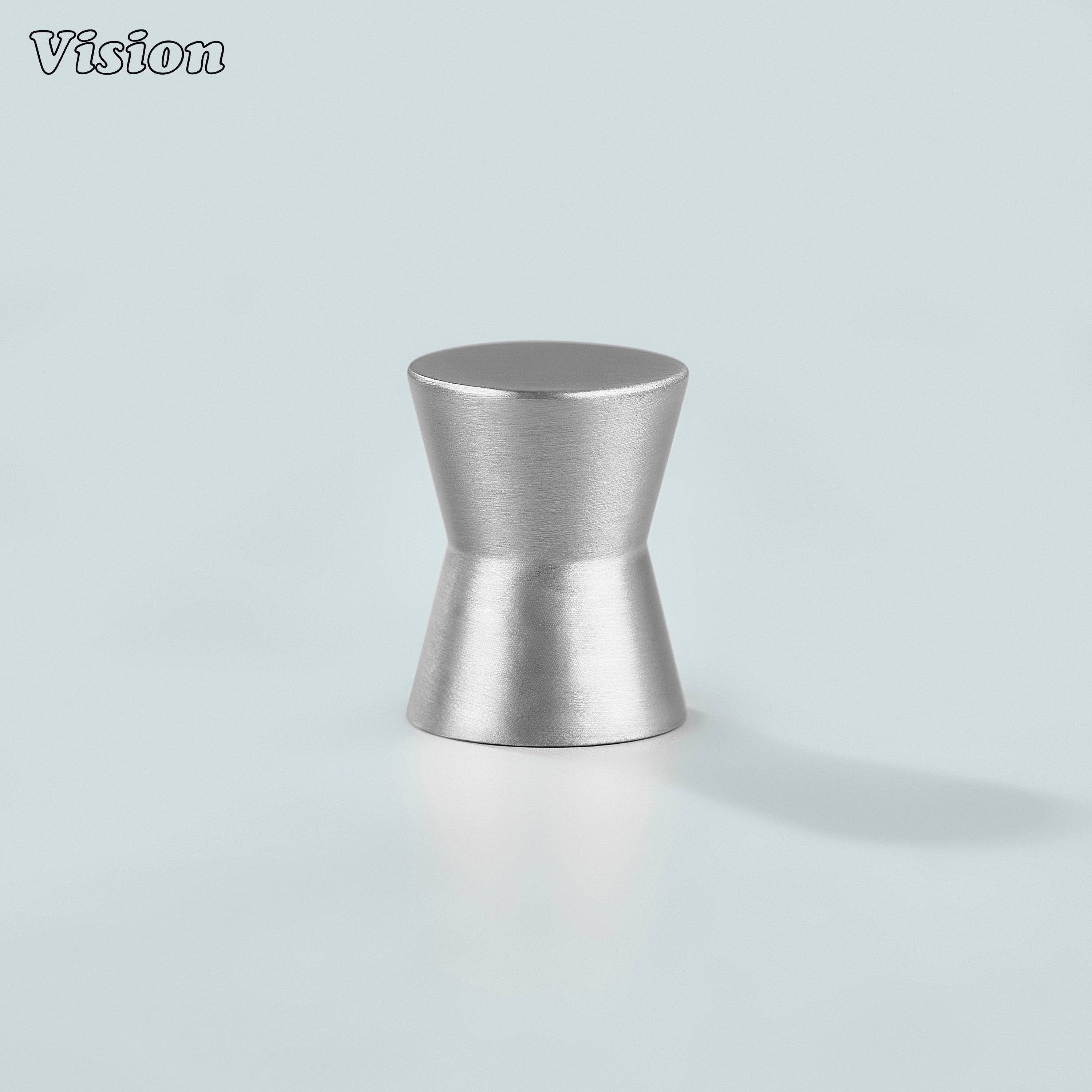 Plain Silver solid brass cabinet knob with smooth round shape for wardrobes