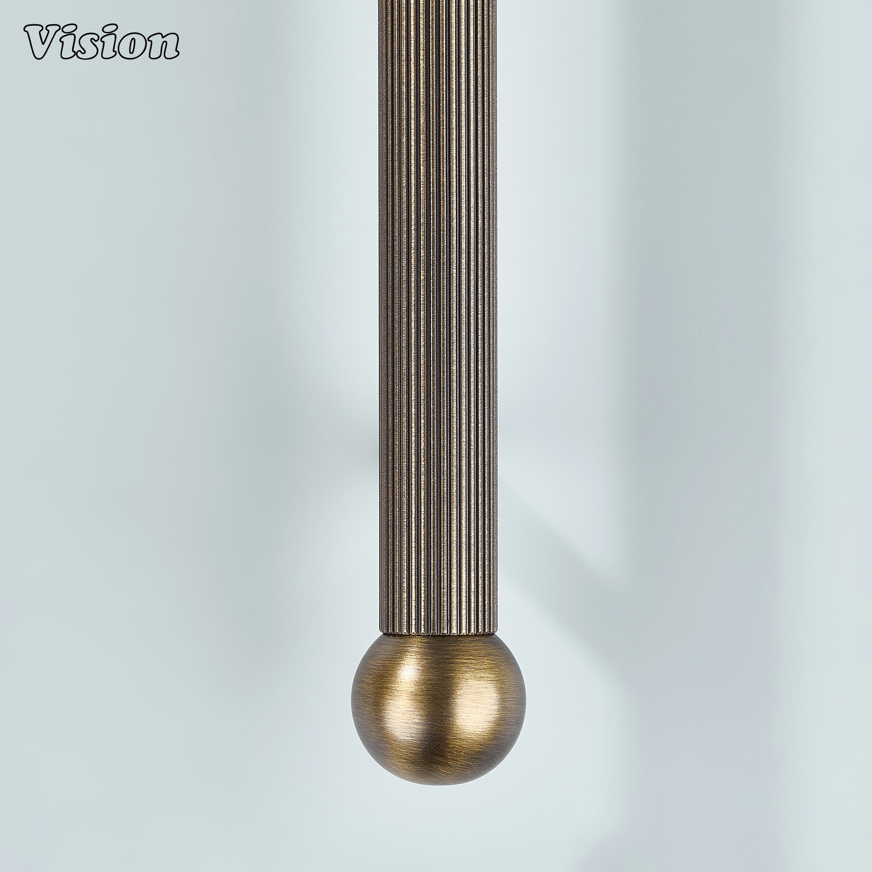 Premium Antique Bronze knurled drawer handle with brass ball tips for elegant kitchen cabinets.