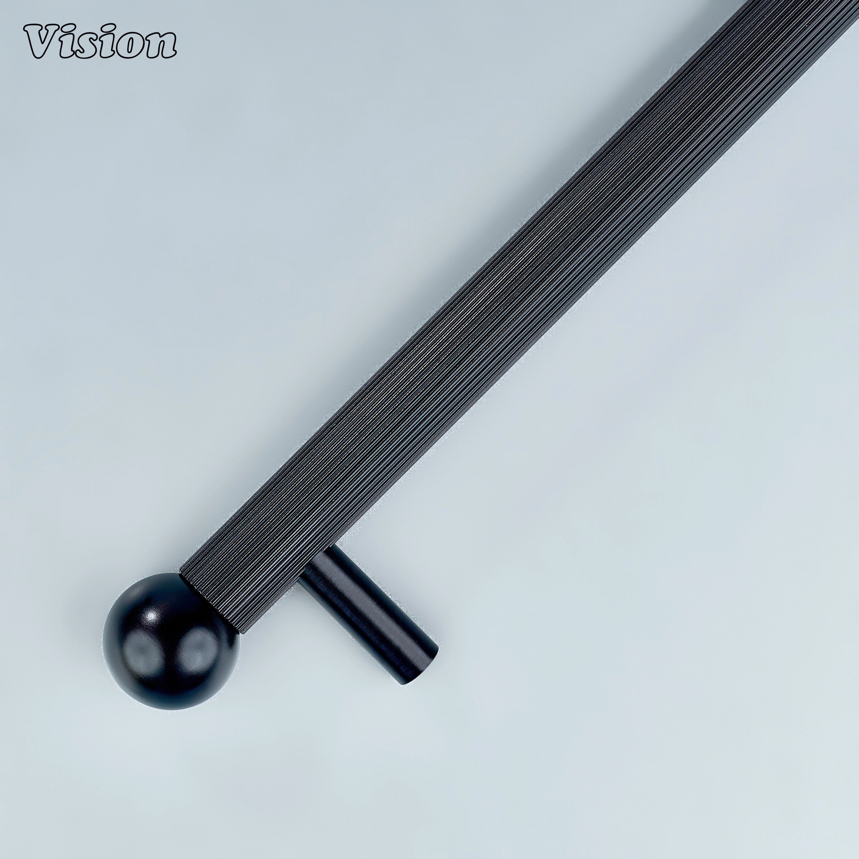 Vintage Oil Rubbed Bronze knurled pull with brass spheres for drawer use.