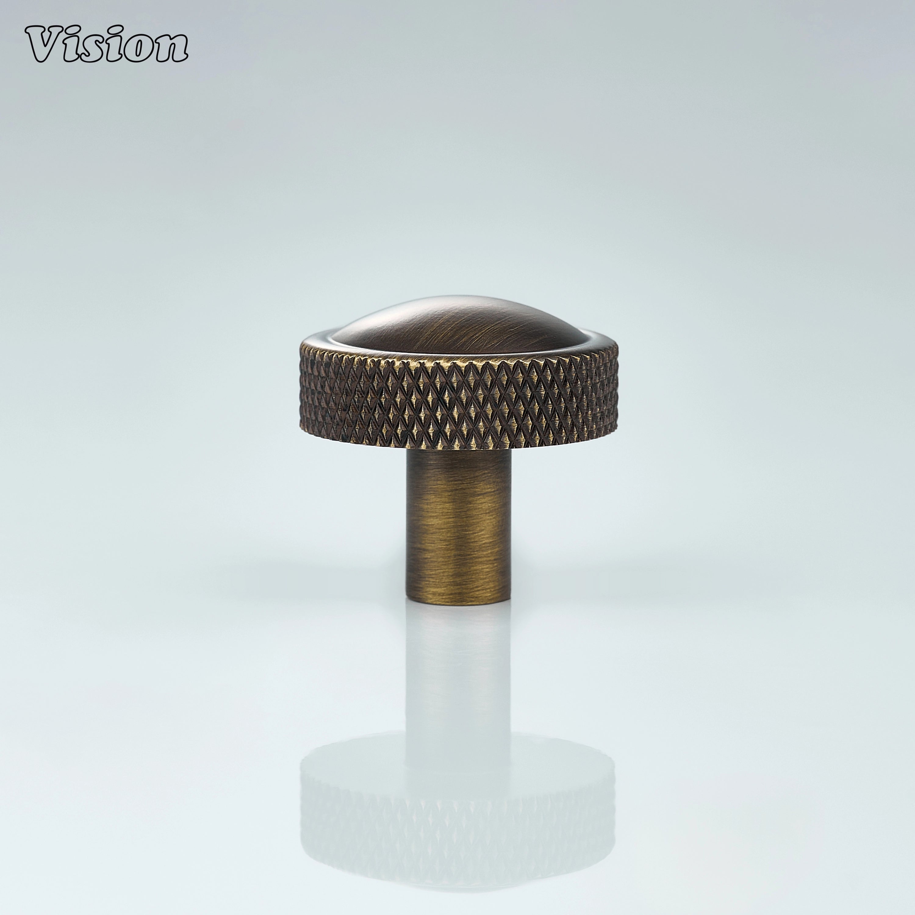 Premium round cabinet knob in Antique Bronze finish for timeless furniture hardware