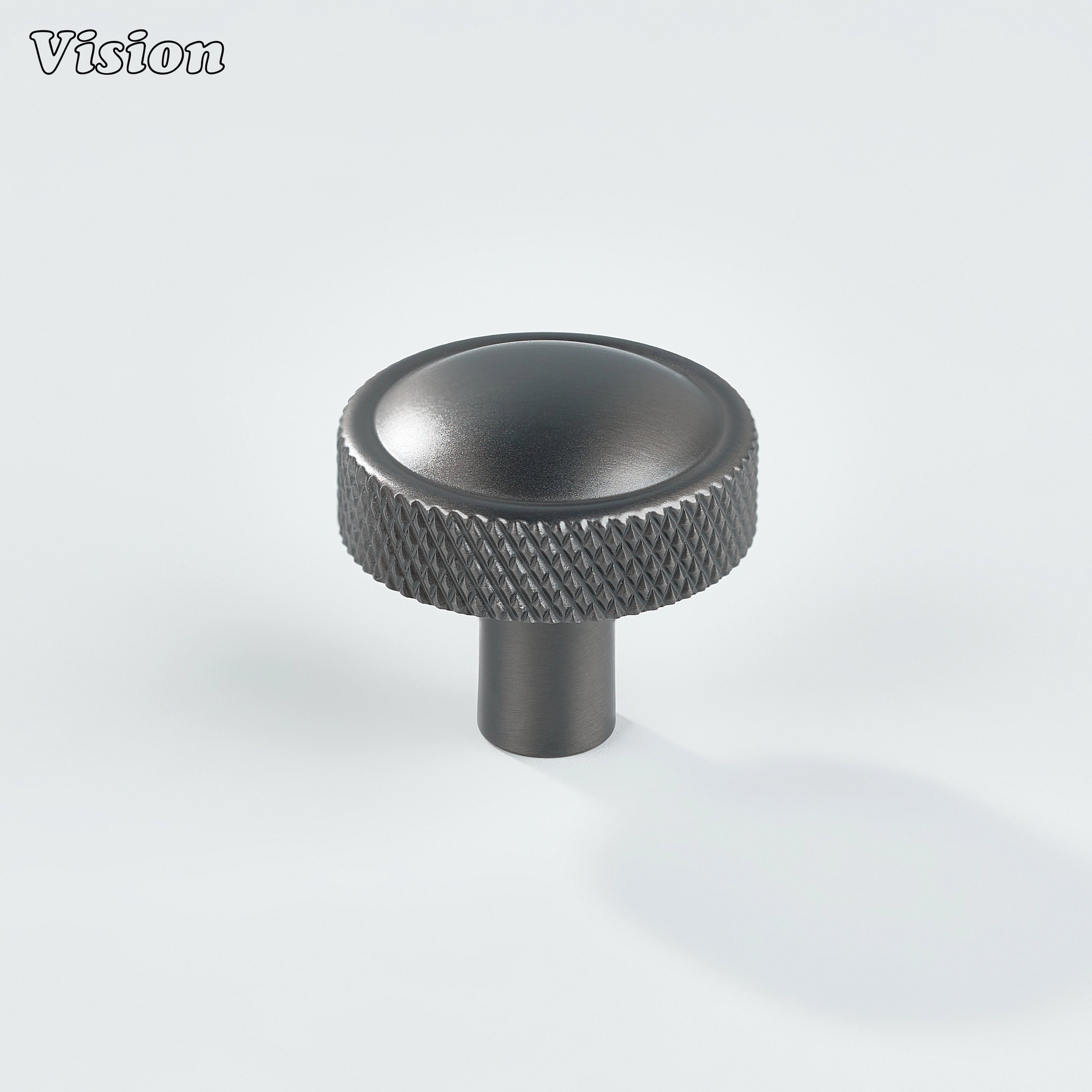 Premium Gunmetal round cabinet knob with solid brass construction for furniture