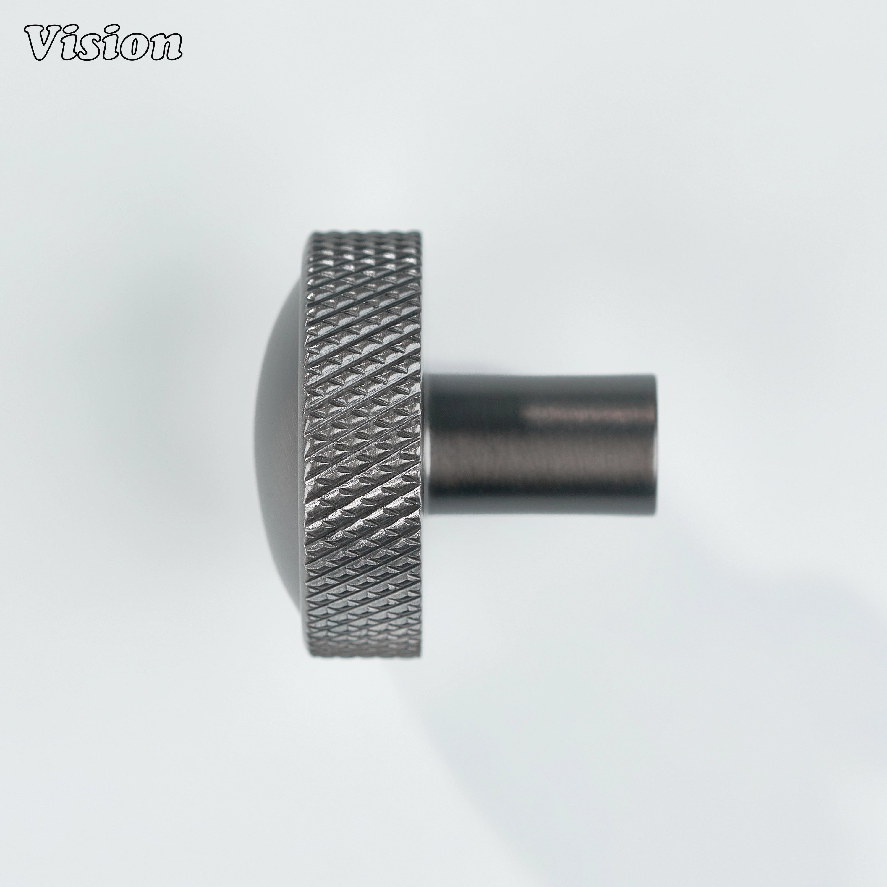 Modern round cabinet knob in Gunmetal for wardrobes and drawer units