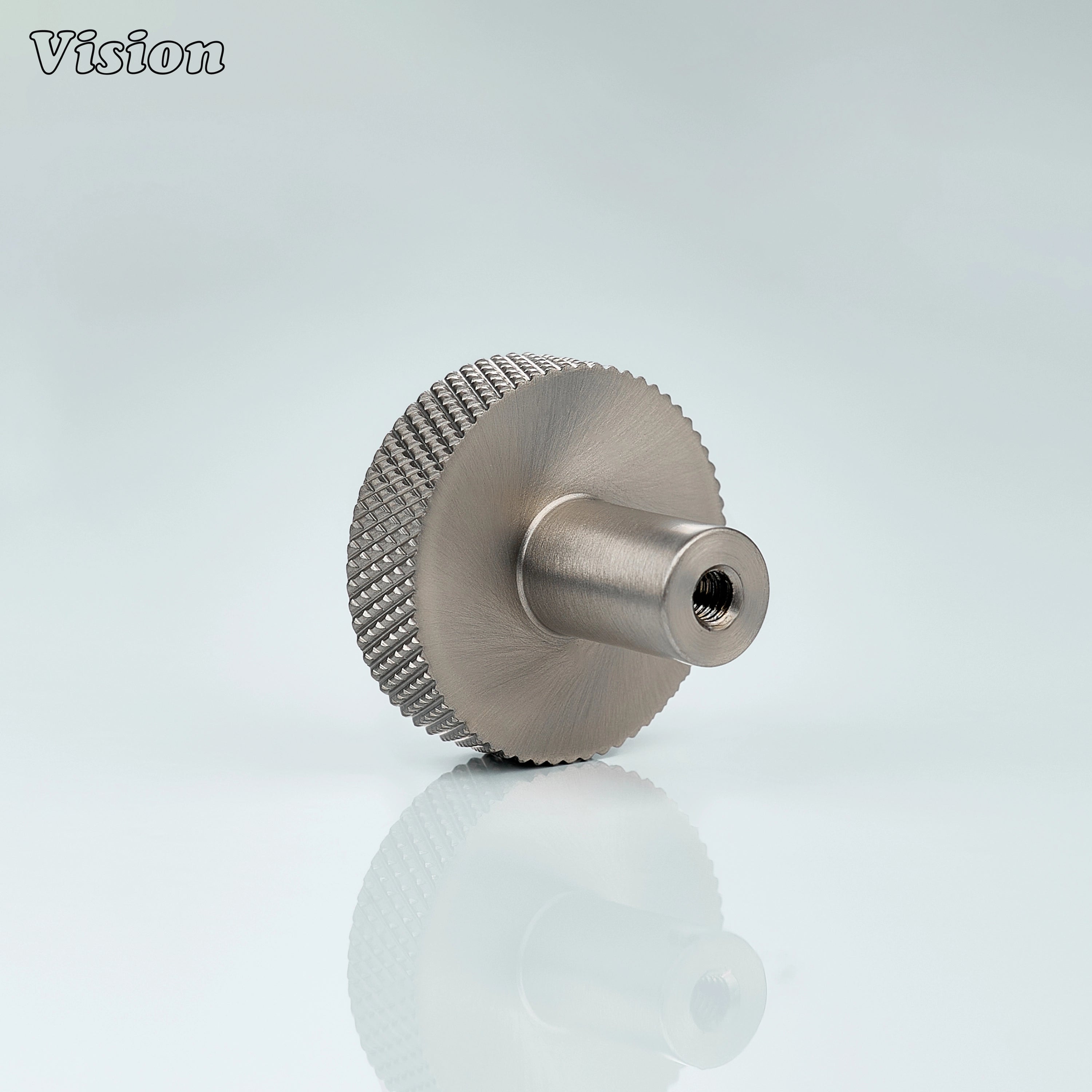 Premium Silver round cabinet knob designed for contemporary furniture