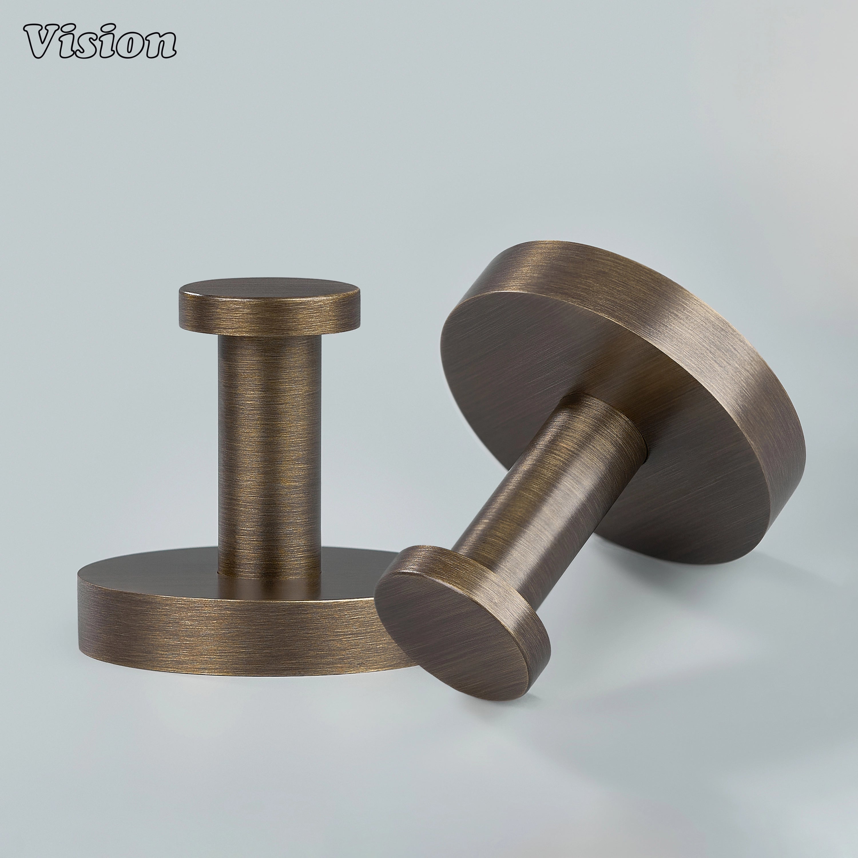 Plain brass wall hook in Antique Bronze finish with round base for bathroom accessories