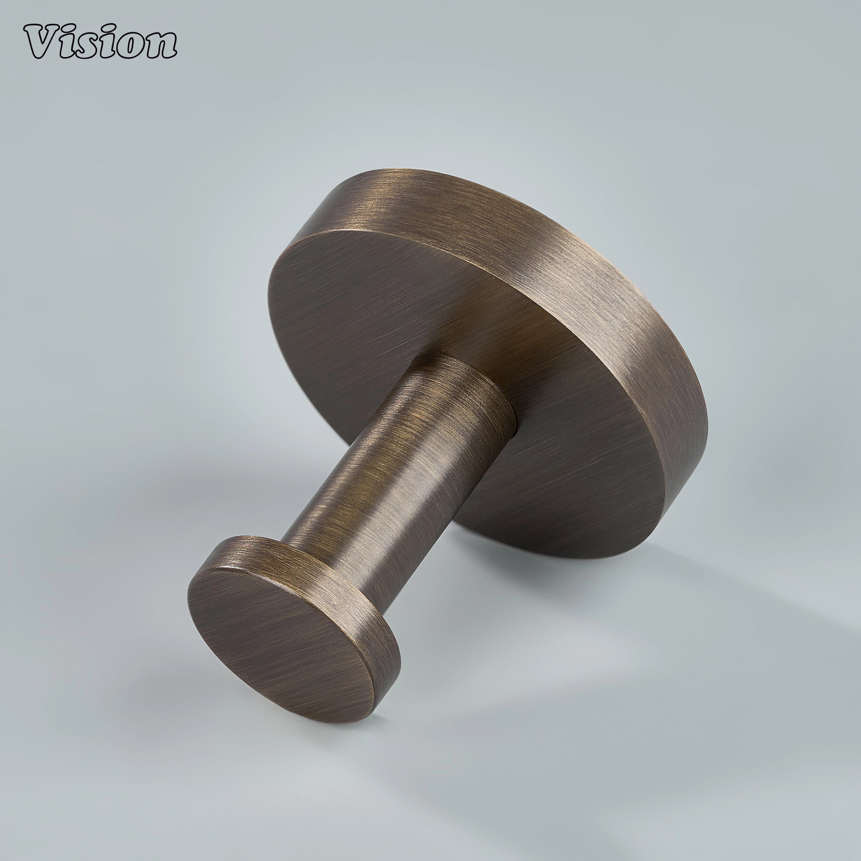 Solid brass wall hook in Antique Bronze with smooth round profile for towel hanging