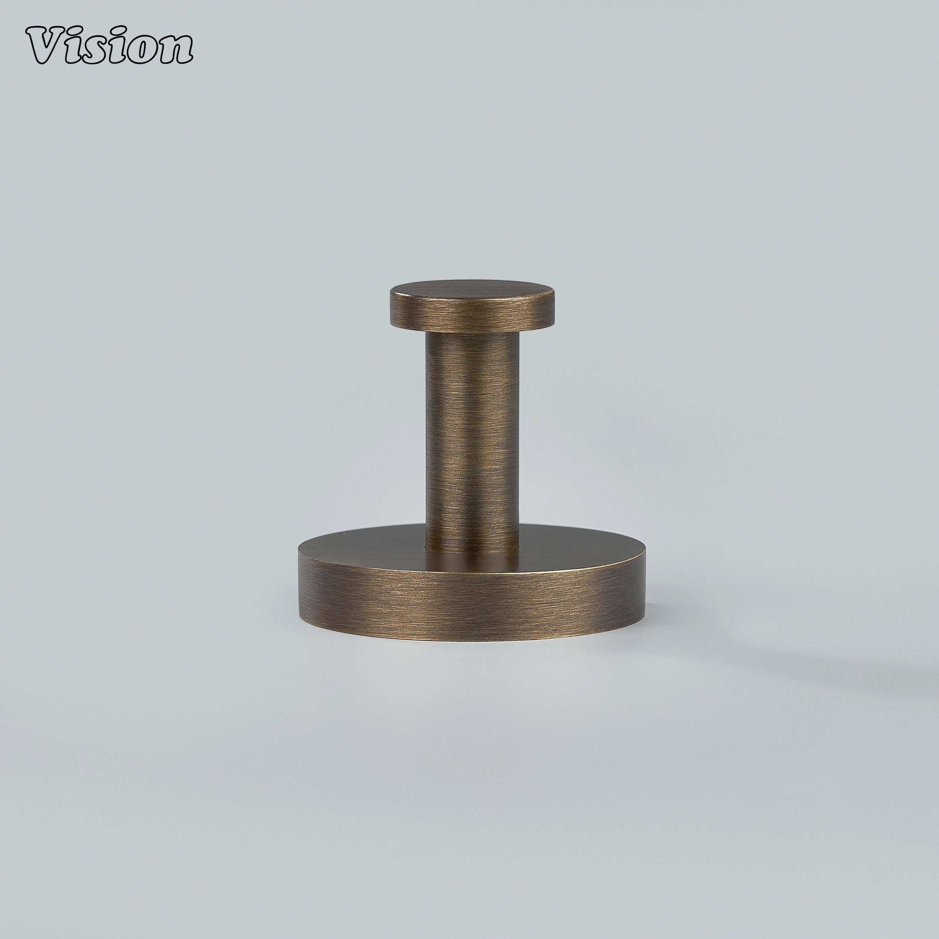 Antique Bronze finish plain wall hook with flat circular mount for closets