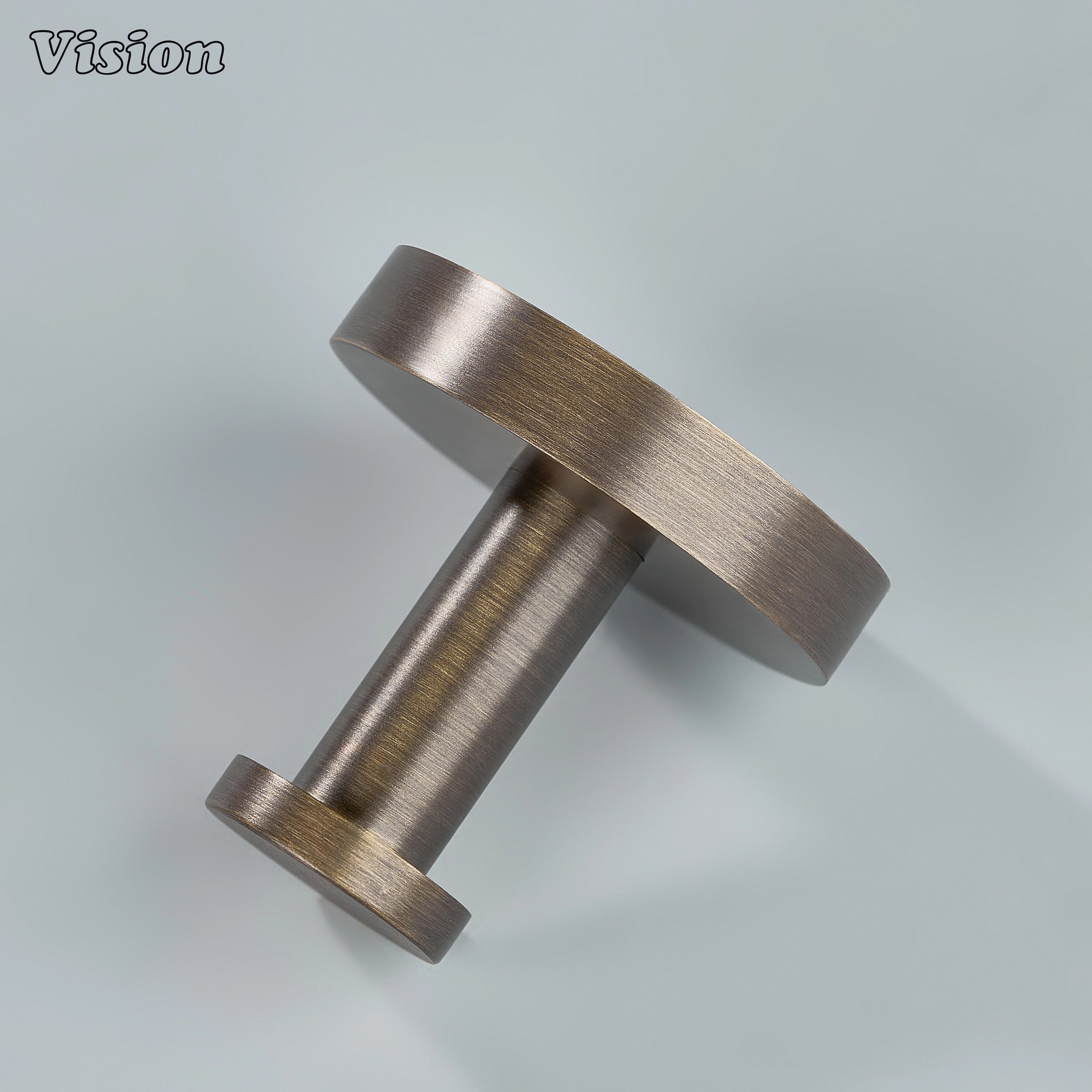 Minimal brass wall hook in Antique Bronze for coats and robes on doors