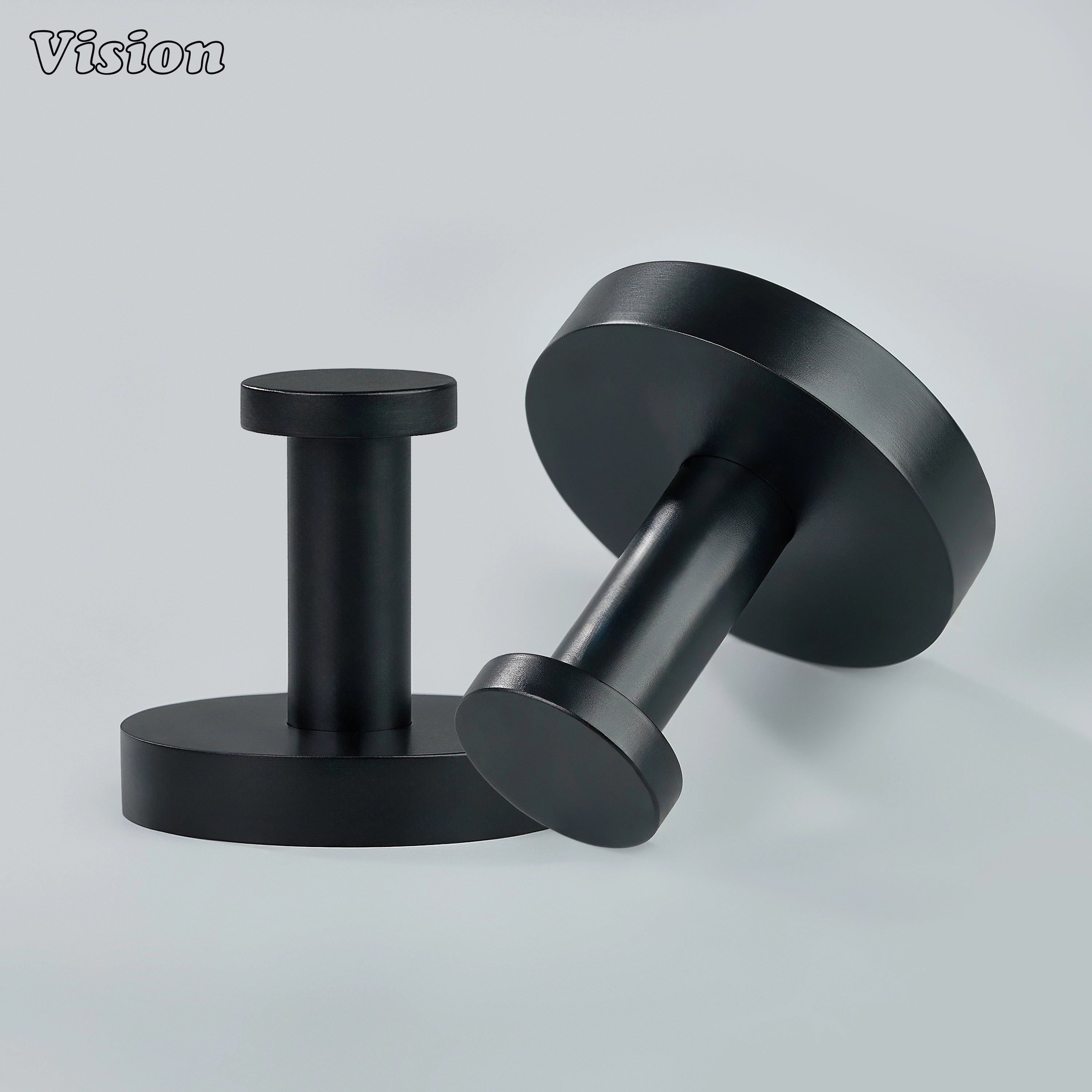 Plain brass wall hook in Black finish with round base for modern interiors