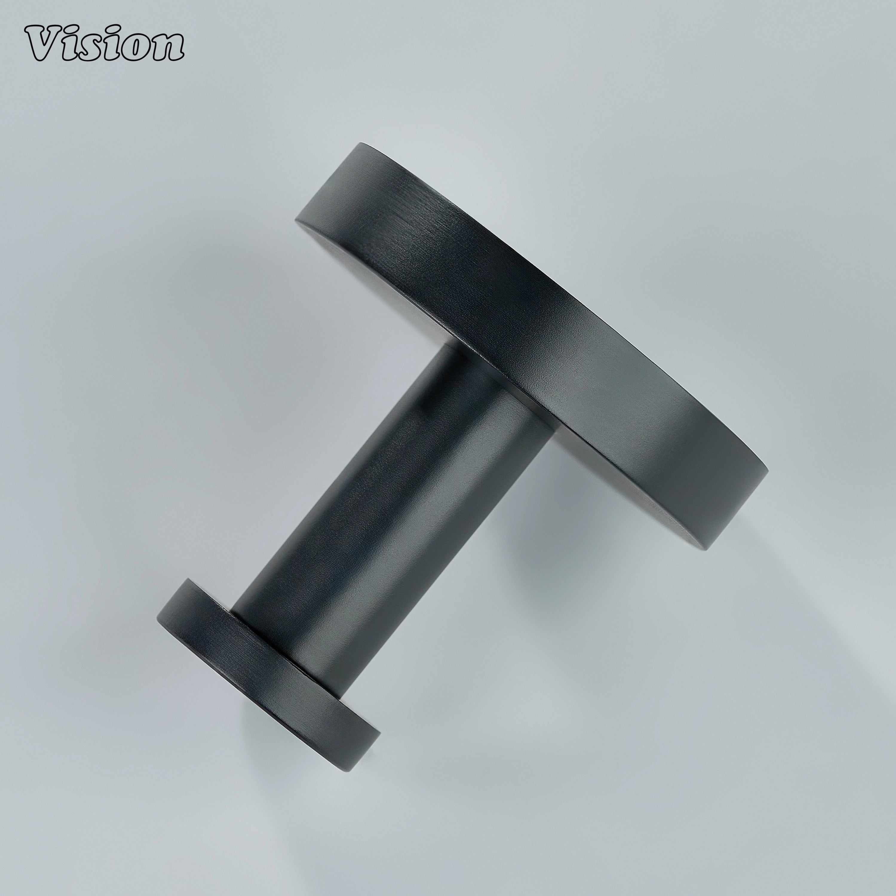 Minimal brass wall hook in Black for hanging coats and robes