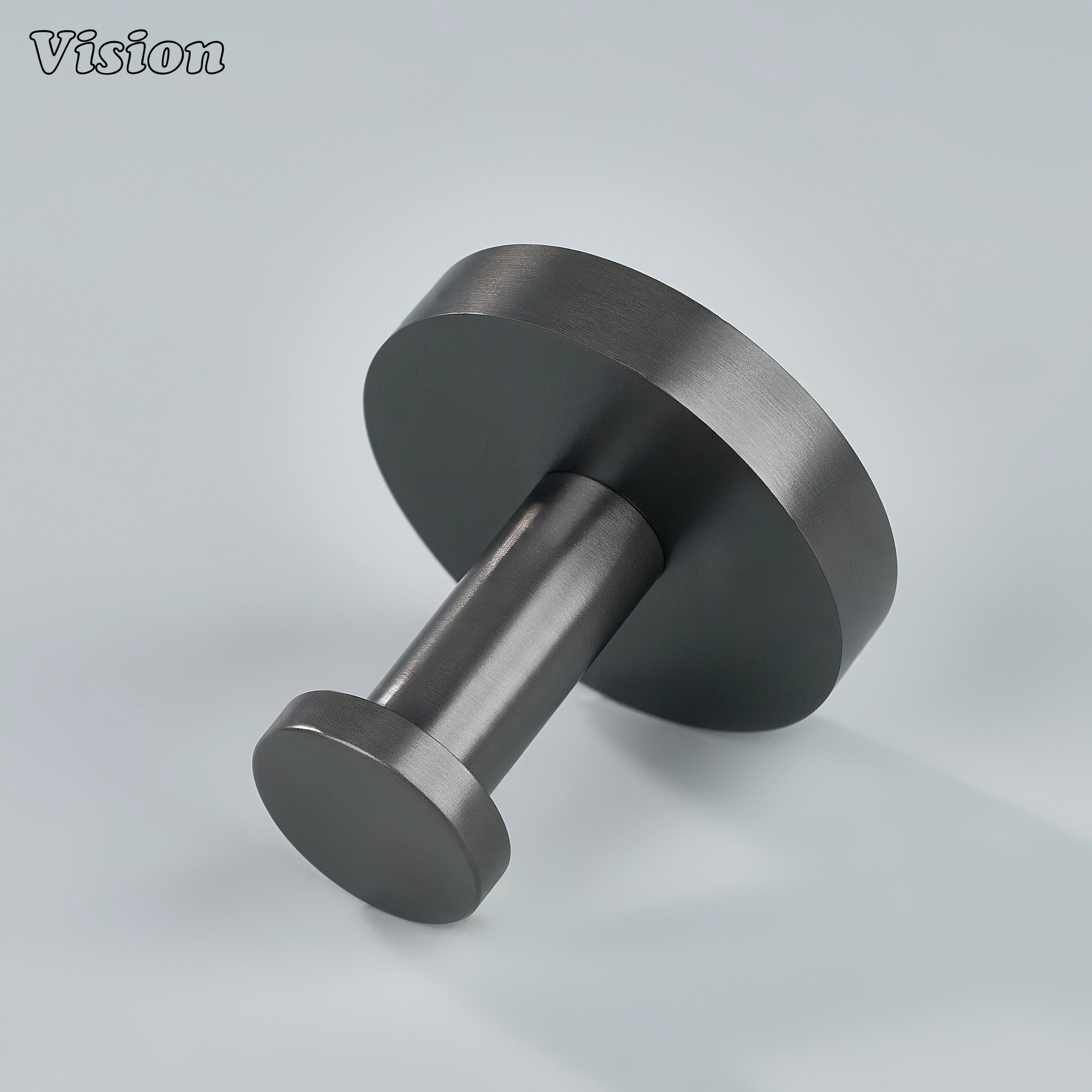 Gunmetal plain wall hook featuring cylindrical stem for wardrobe doors