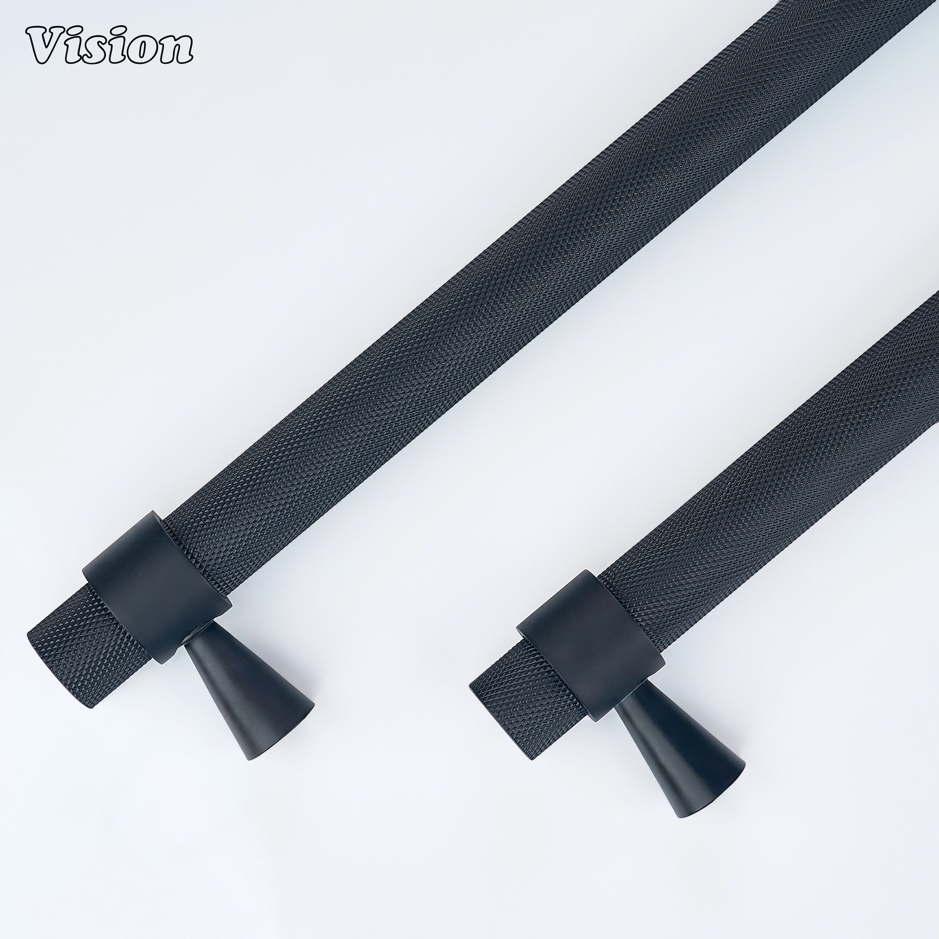Contemporary Black appliance pull with diamond texture for custom refrigeration cabinetry.