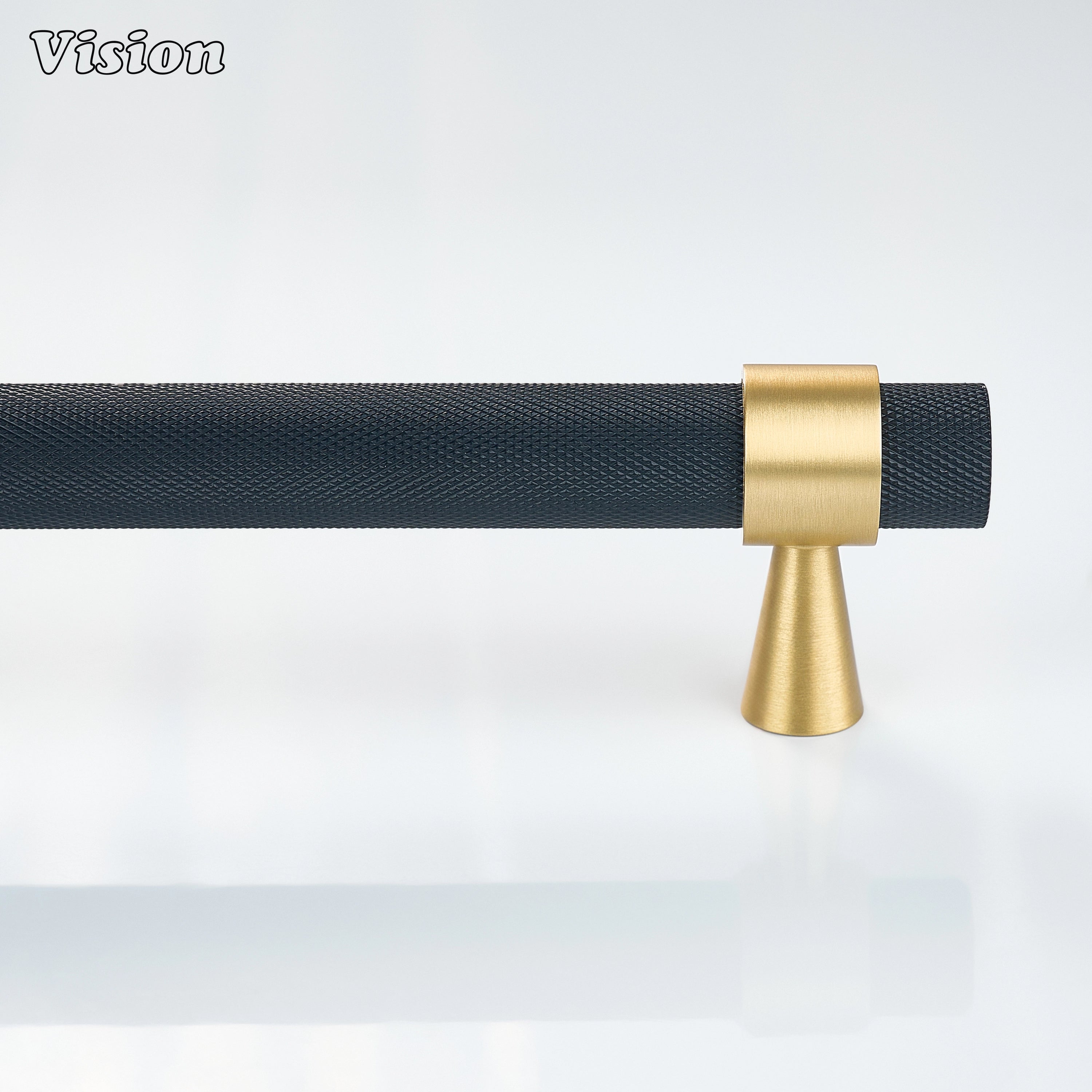 Black and Gold appliance pull offering secure grip for luxury integrated appliances.