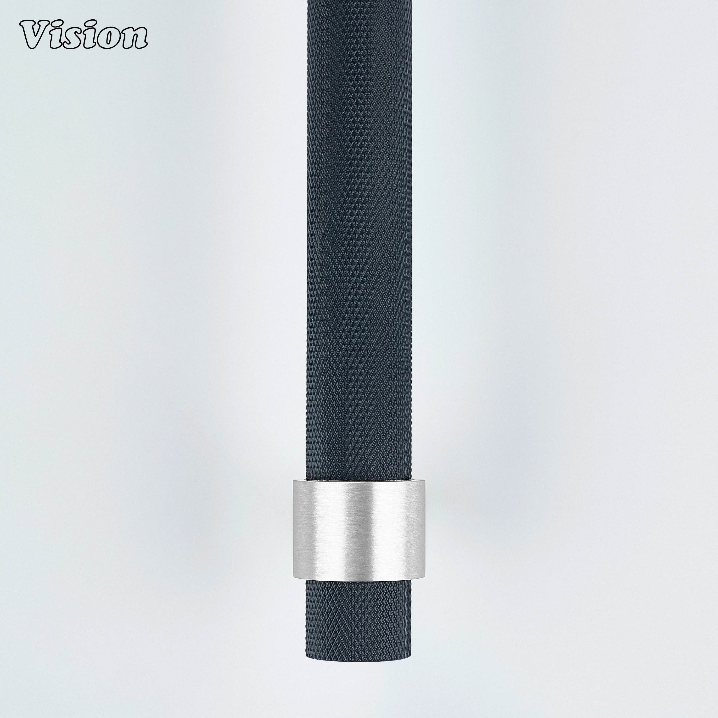 Black and Silver solid brass appliance pull with precision diamond texture for refrigerator furniture.