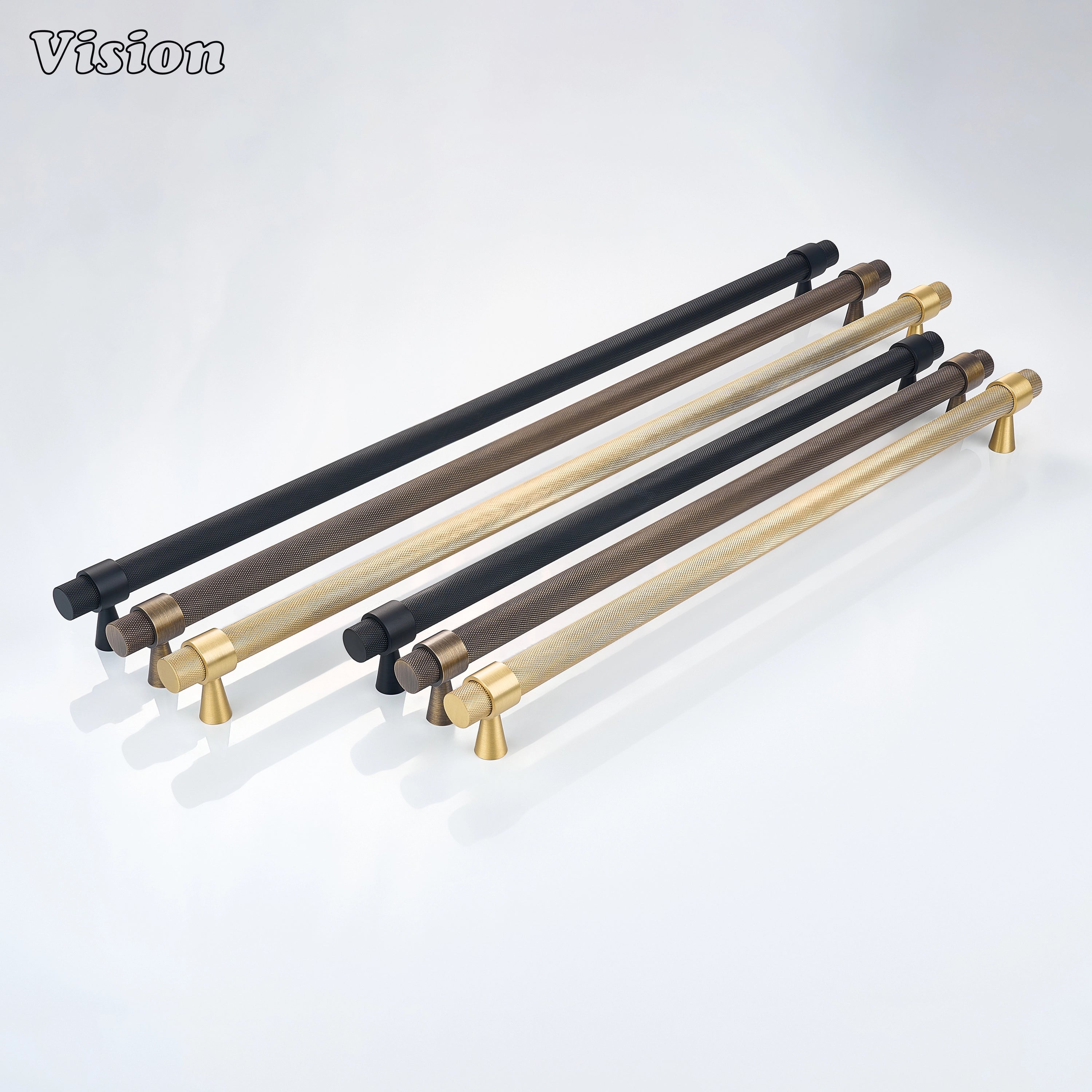 Black and Silver appliance handle with textured solid brass bar for pantry appliance cabinetry.