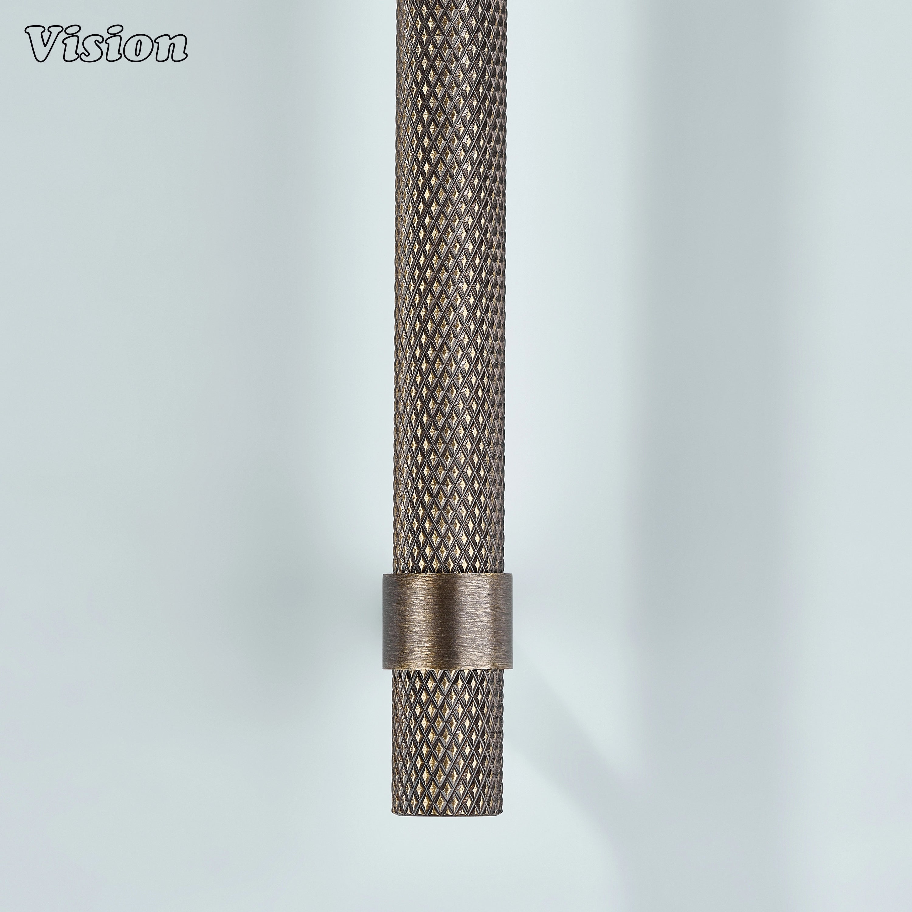 Stylish antique bronze brass handle with knurled texture for drawers.