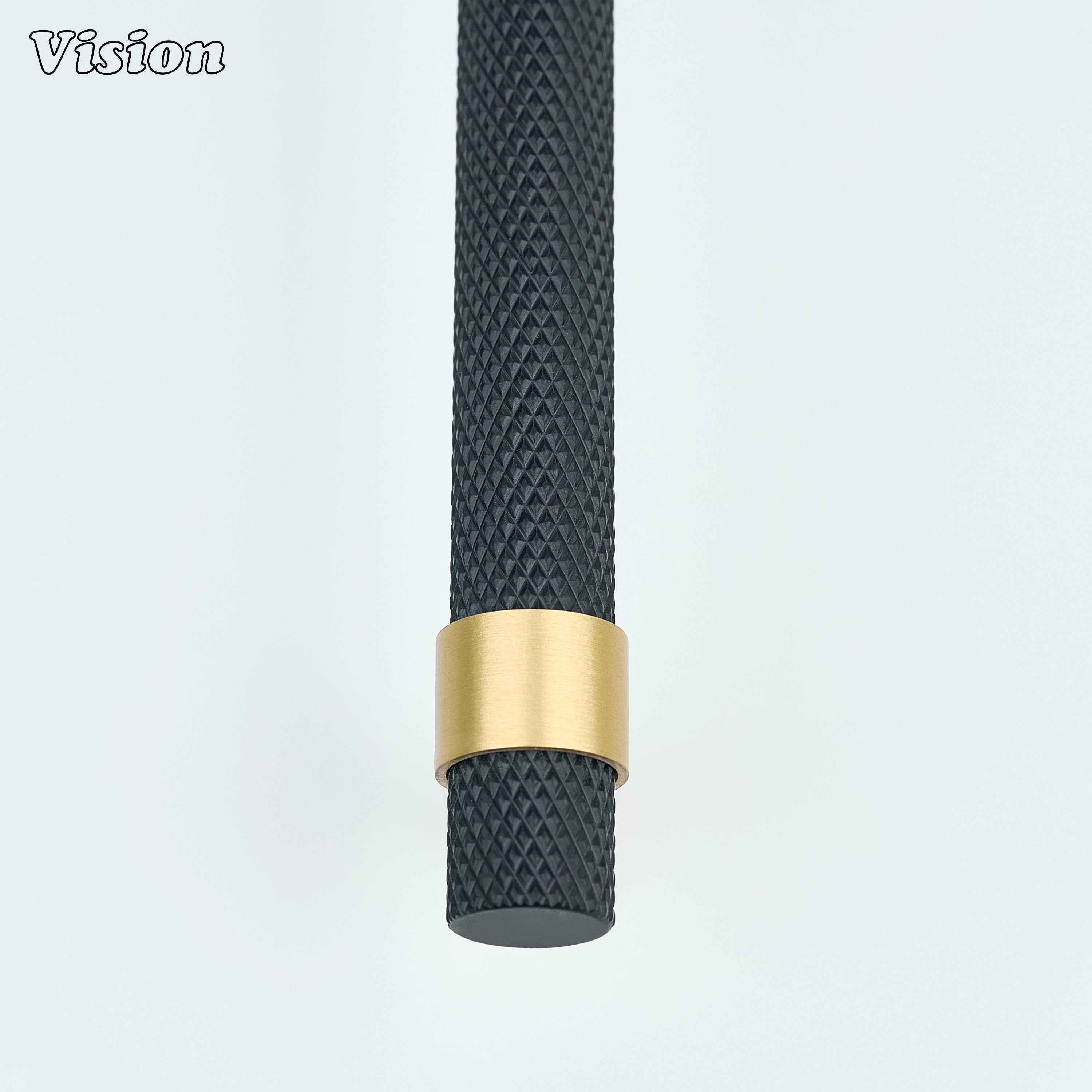 Knurled Black and Gold cabinet handle for modern furniture