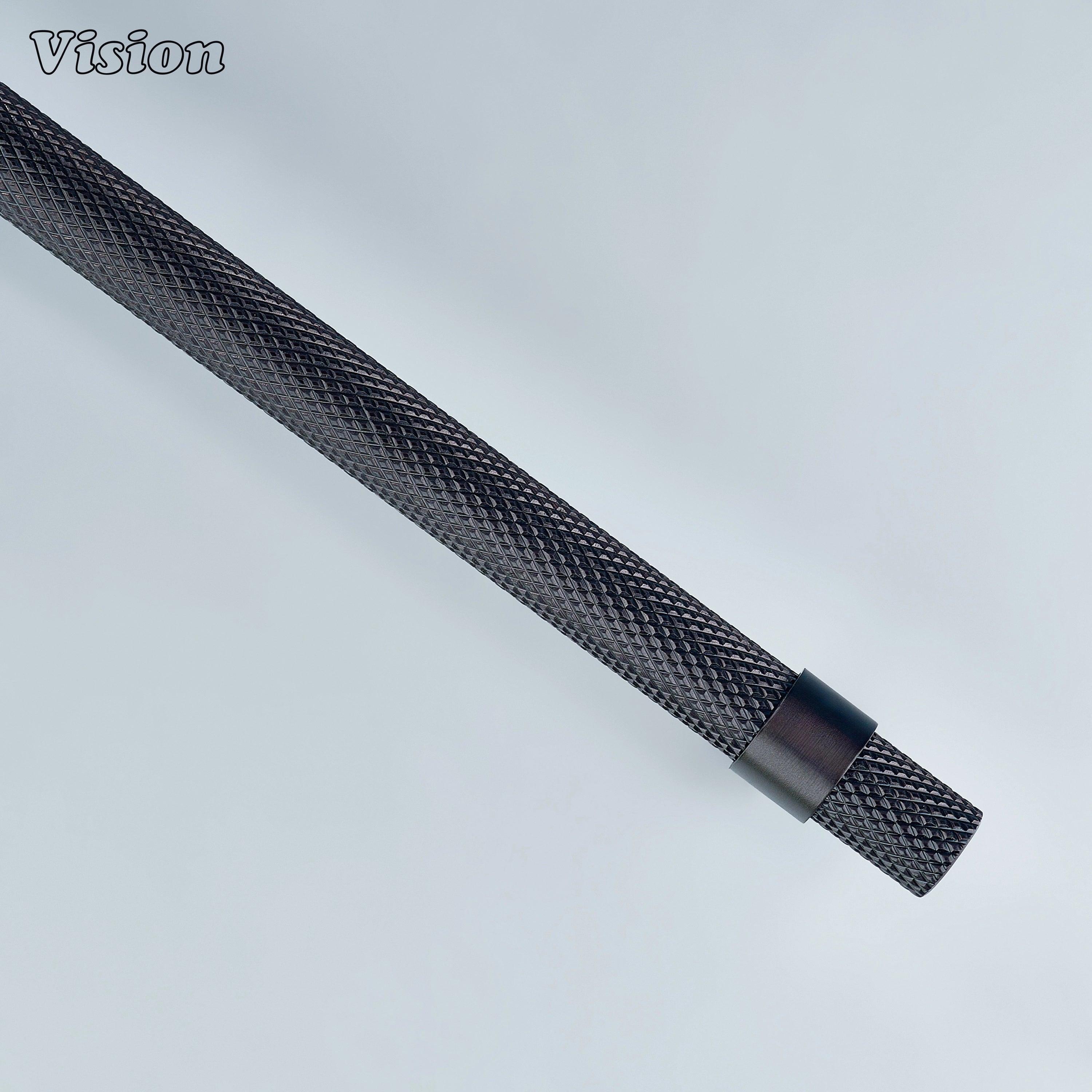 Modern oil rubbed bronze knurled handle with cone legs used for furniture drawers.