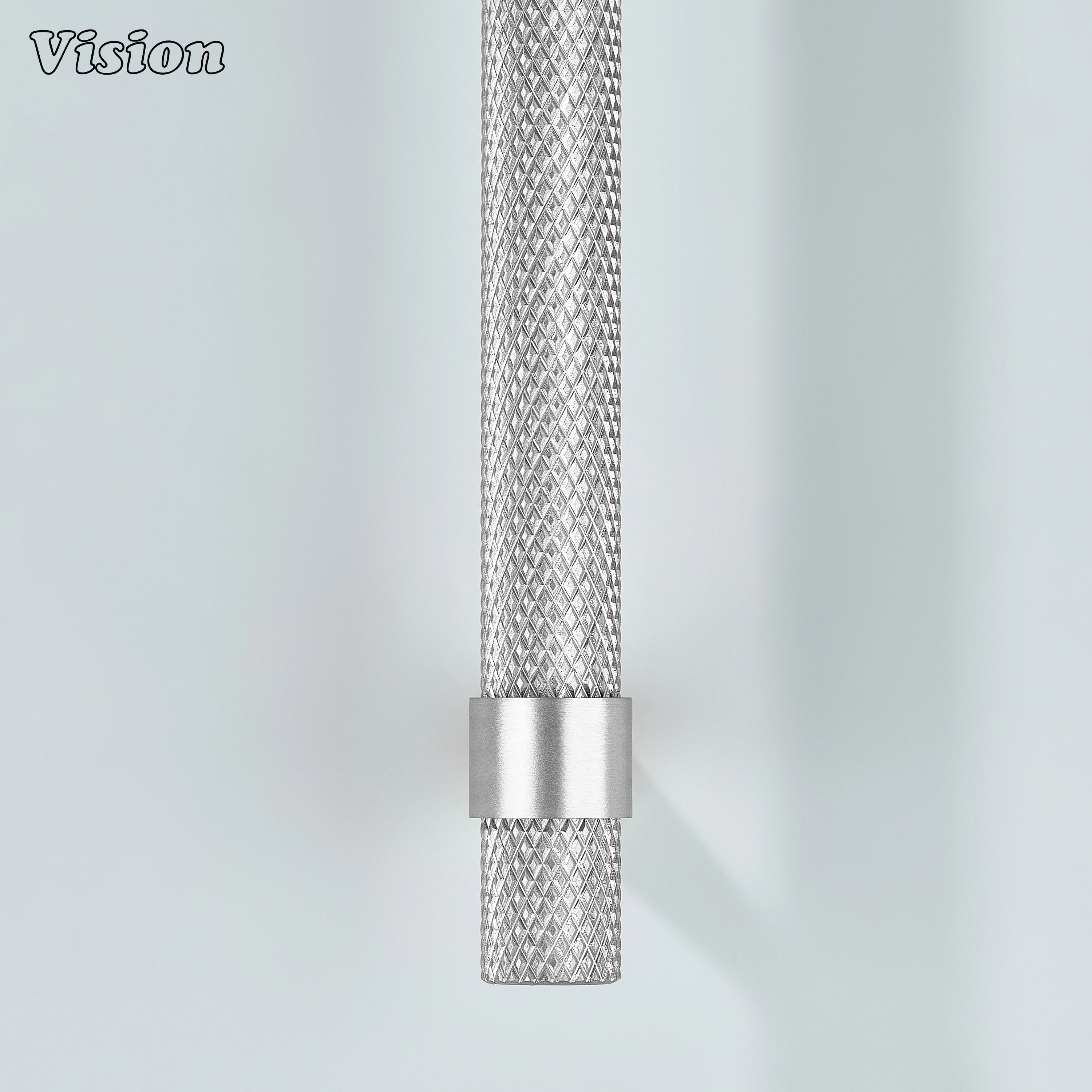 Modern silver Canyon handle used for furniture and vanity units.