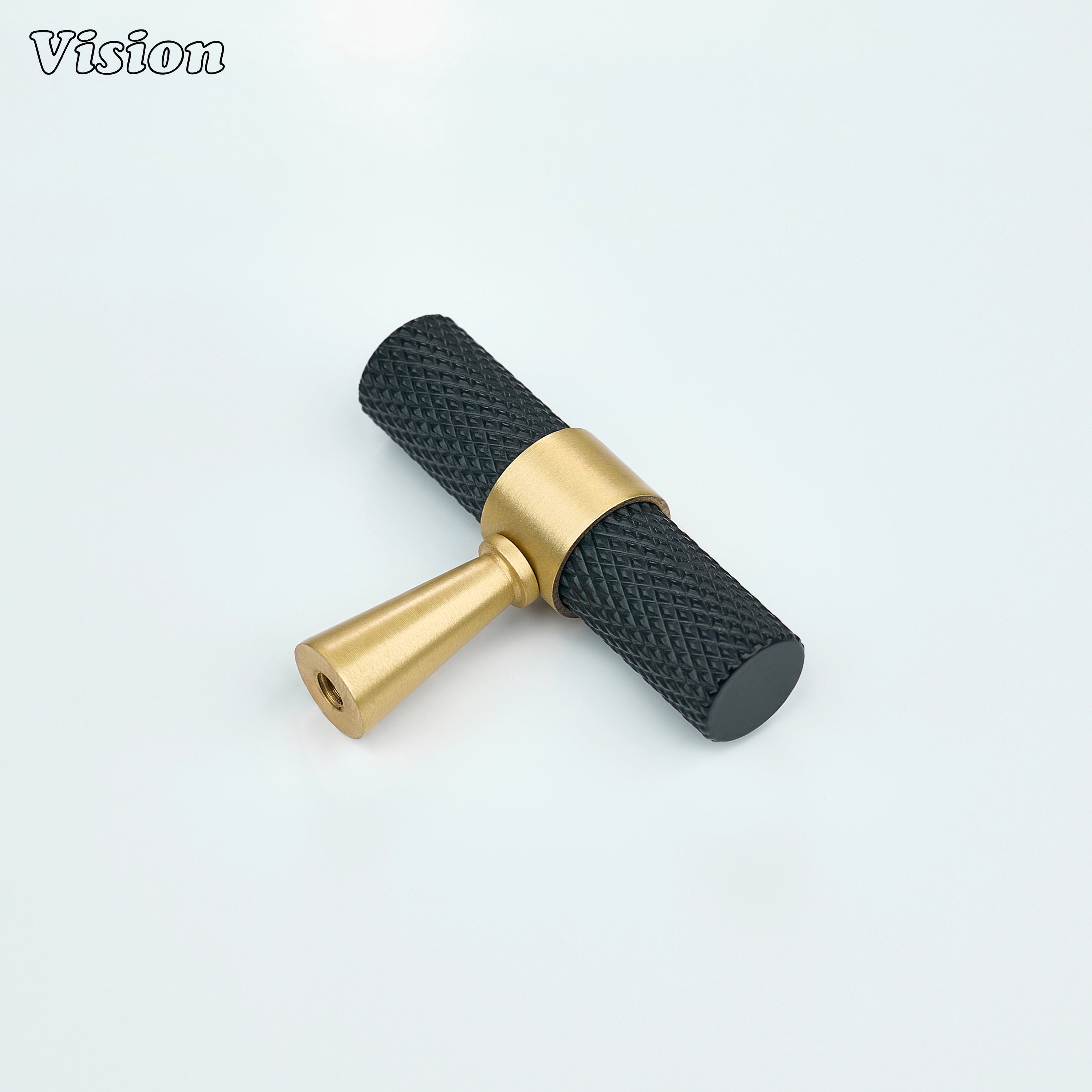 Premium Black and Gold cabinet T-knob designed for kitchen cabinets