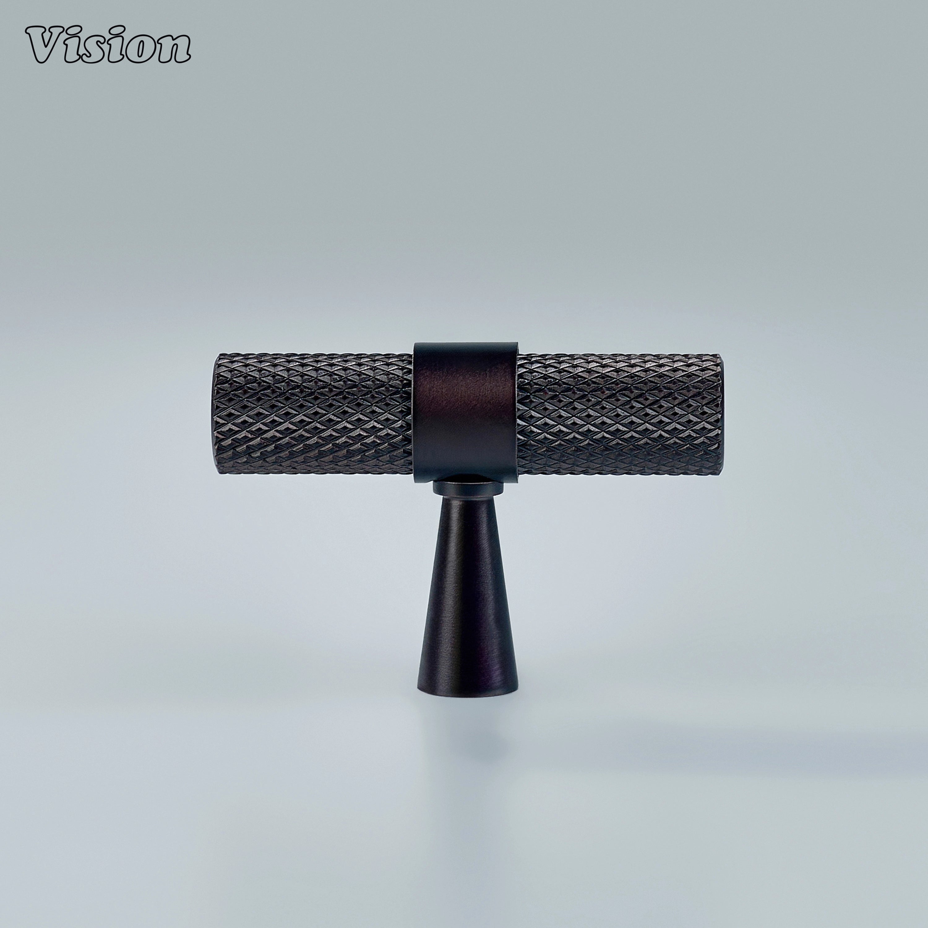 Premium oil rubbed bronze Canyon brass T-knob with textured grip for wardrobes.