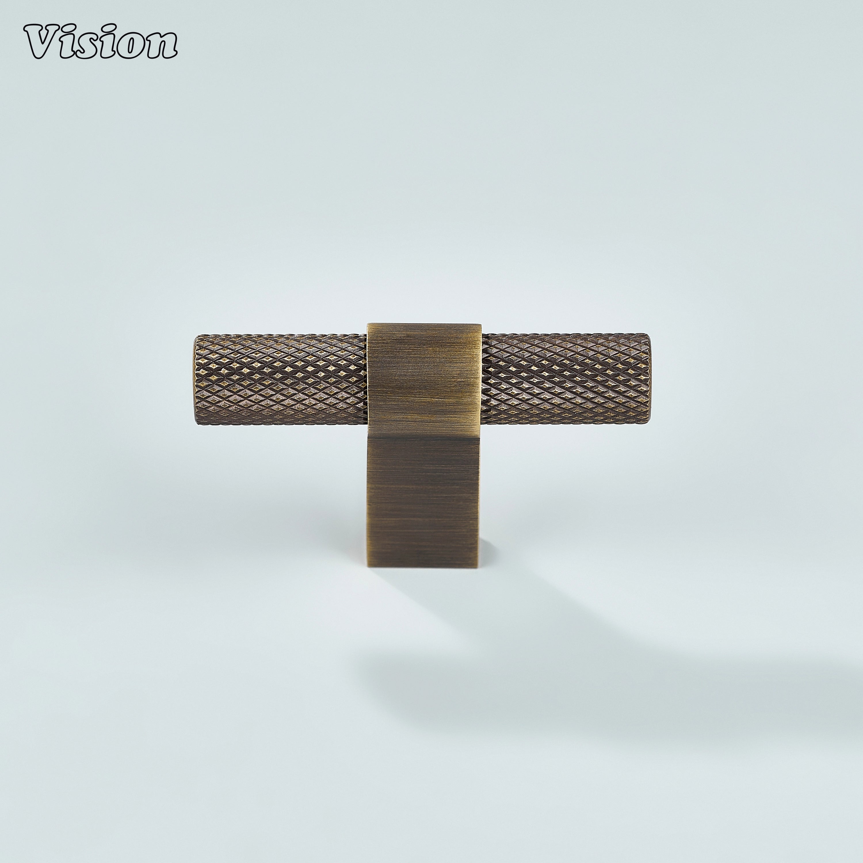 Celestia antique bronze textured T-knob ideal for wardrobes and drawers.