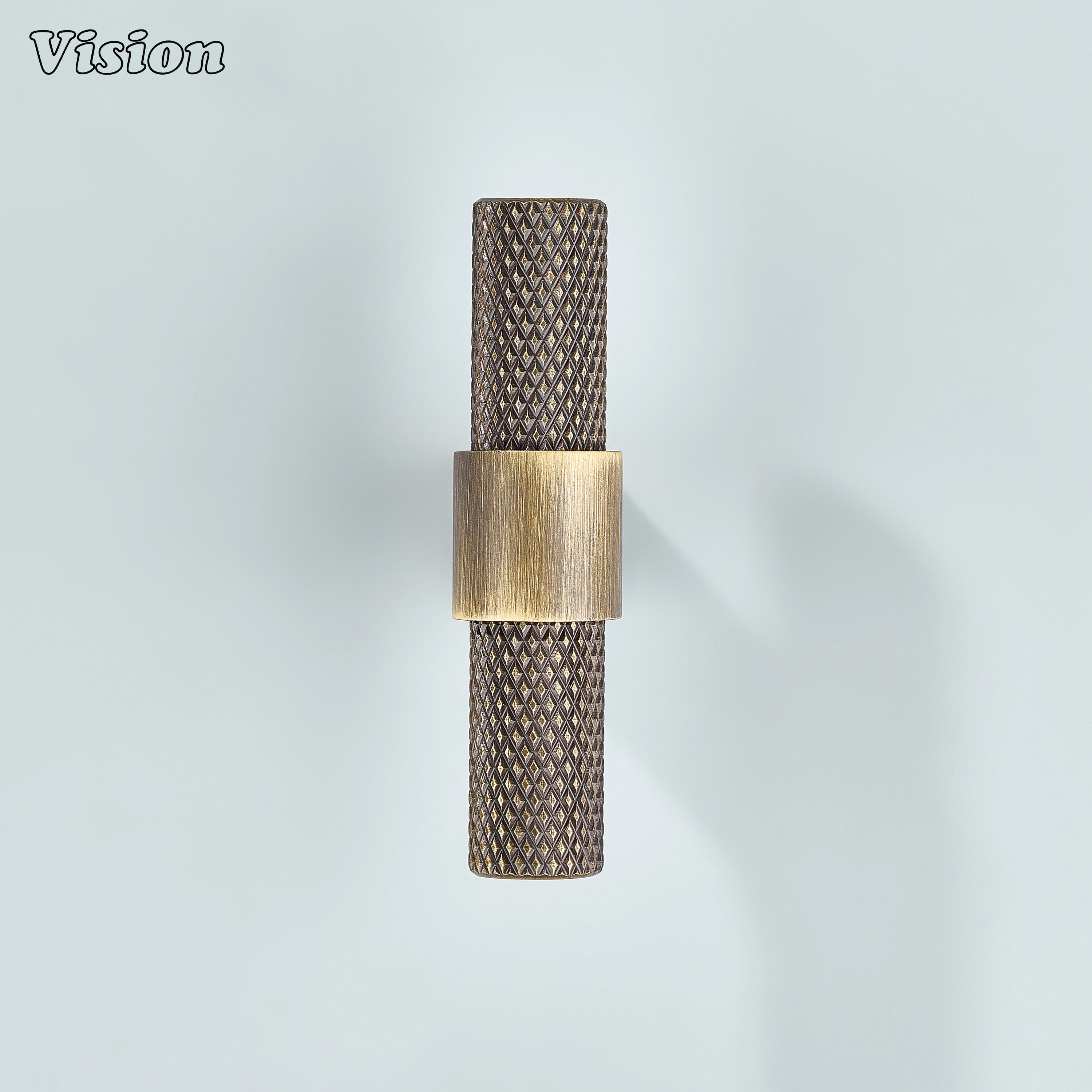 Dark antique bronze Celestia T-knob featuring strong diamond knurl for cabinetry.