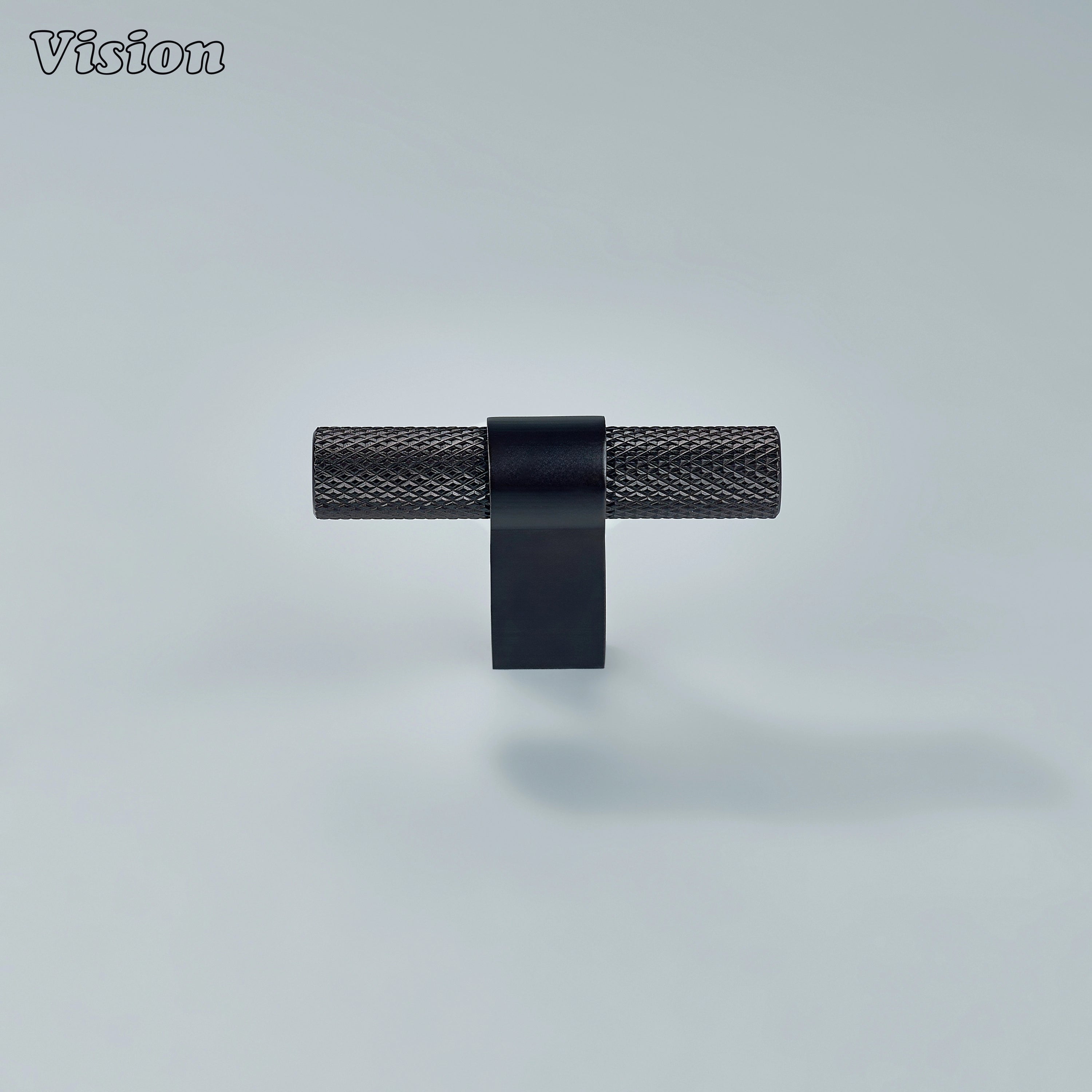 Oil rubbed bronze knurled Celestia T-knob with square leg for rustic cabinets.