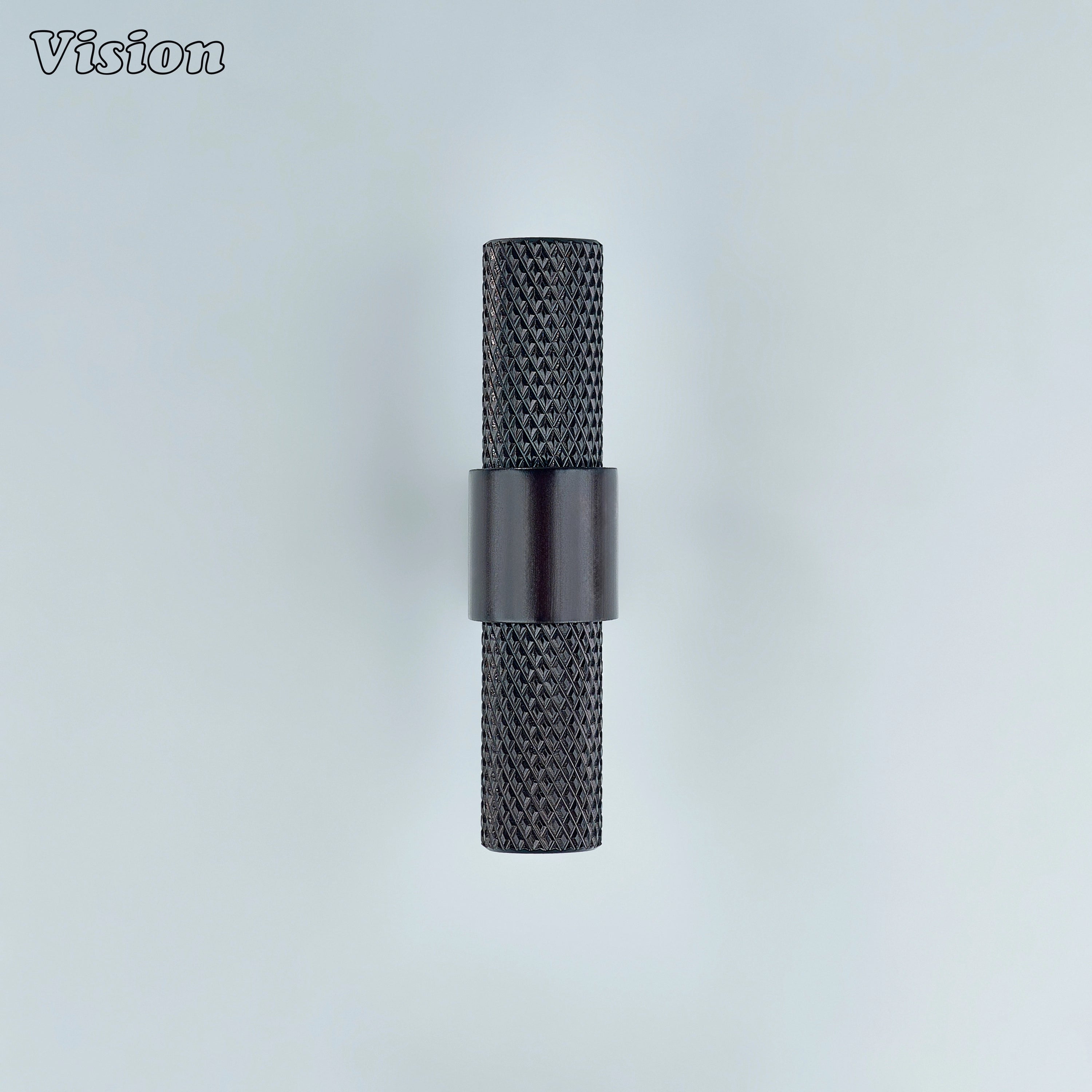 Dark bronze diamond-knurled T-knob suitable for kitchens and classic interiors.