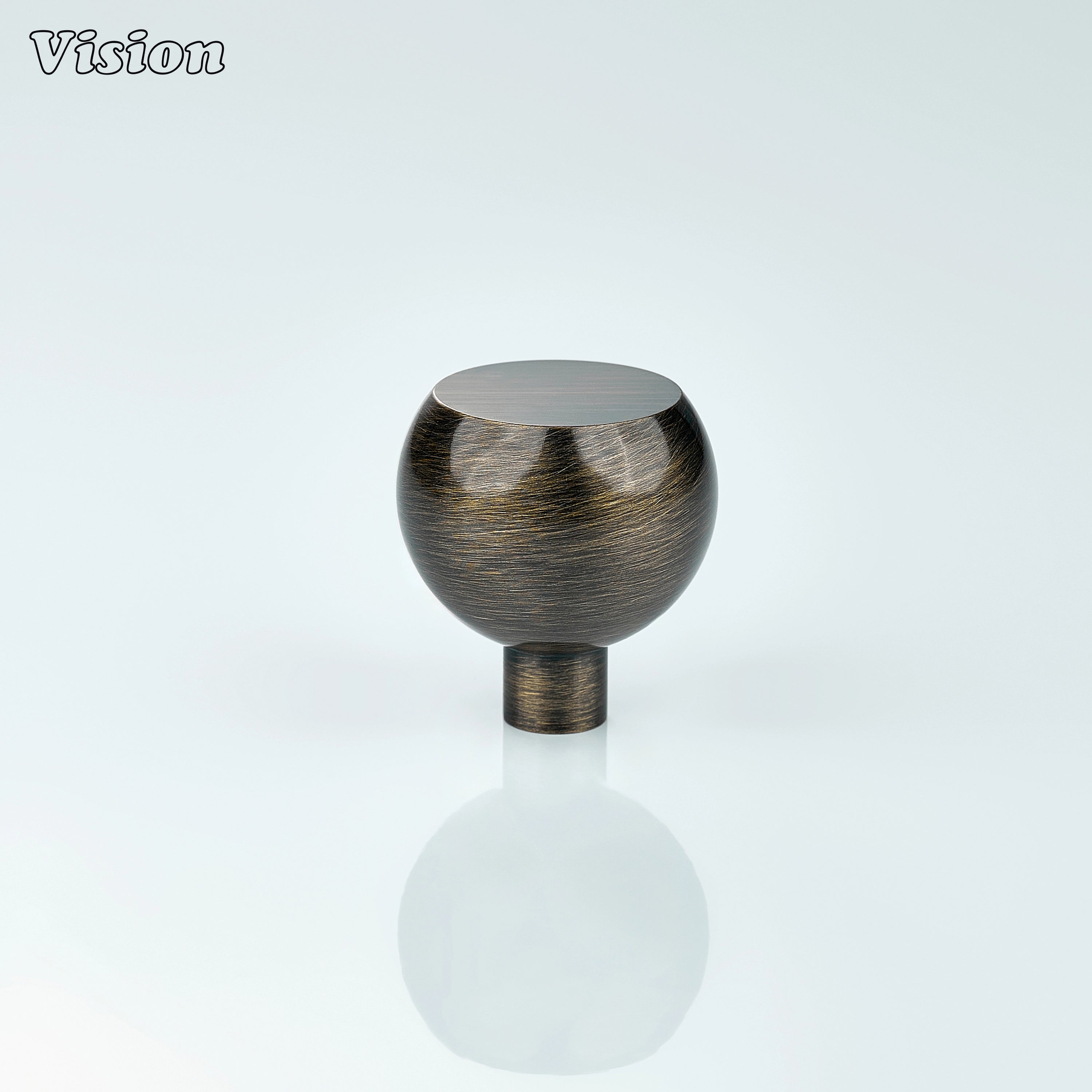 Premium Antique Bronze cabinet knob with cylindrical stem and smooth top cut, for wardrobes