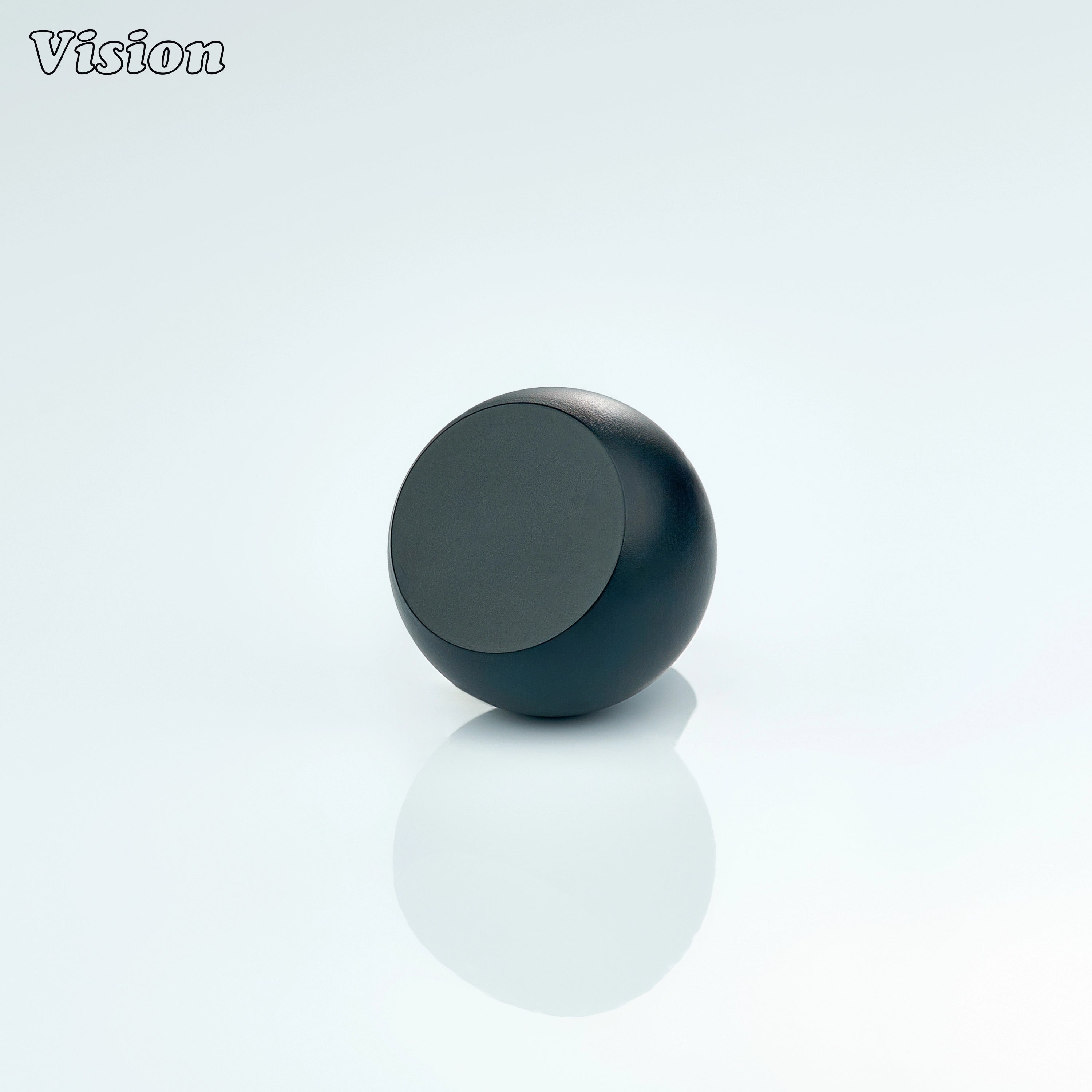 Black solid brass cabinet knob with half ball round profile, ideal for modern cabinets