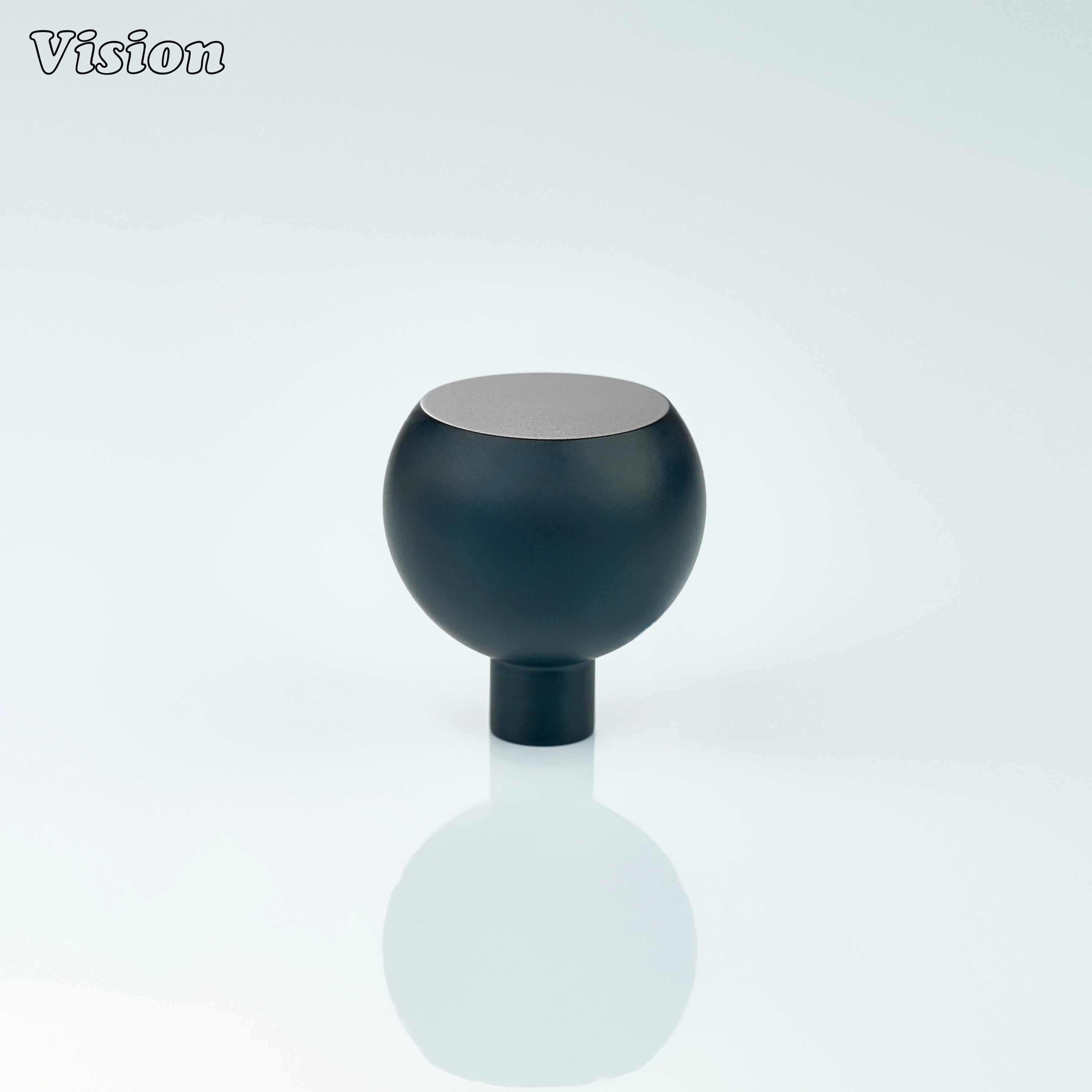 Premium Black cabinet knob with cylindrical stem and smooth surface, used on wardrobes