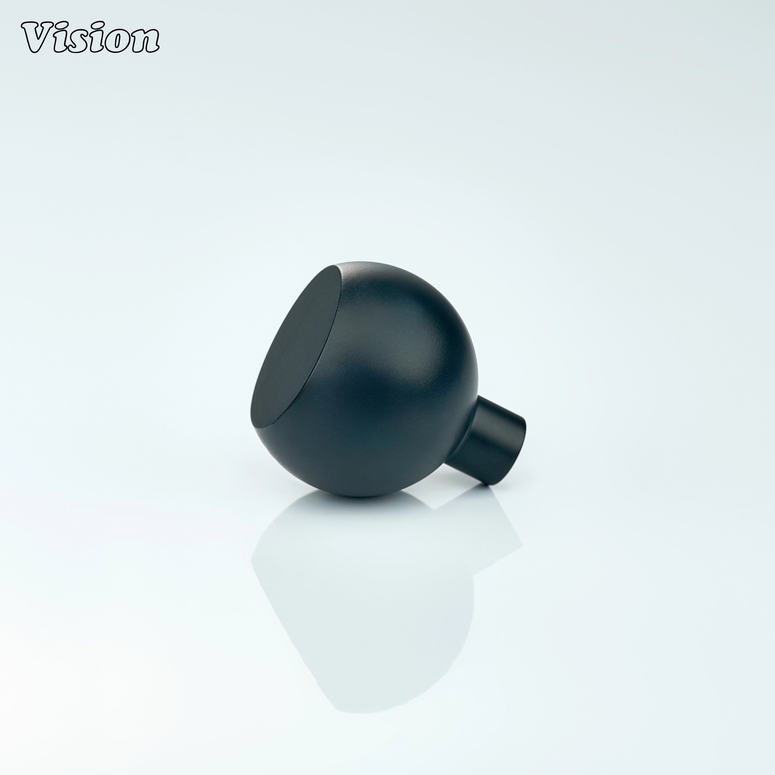 Plain profile cabinet knob in Black finish, suitable for furniture interiors