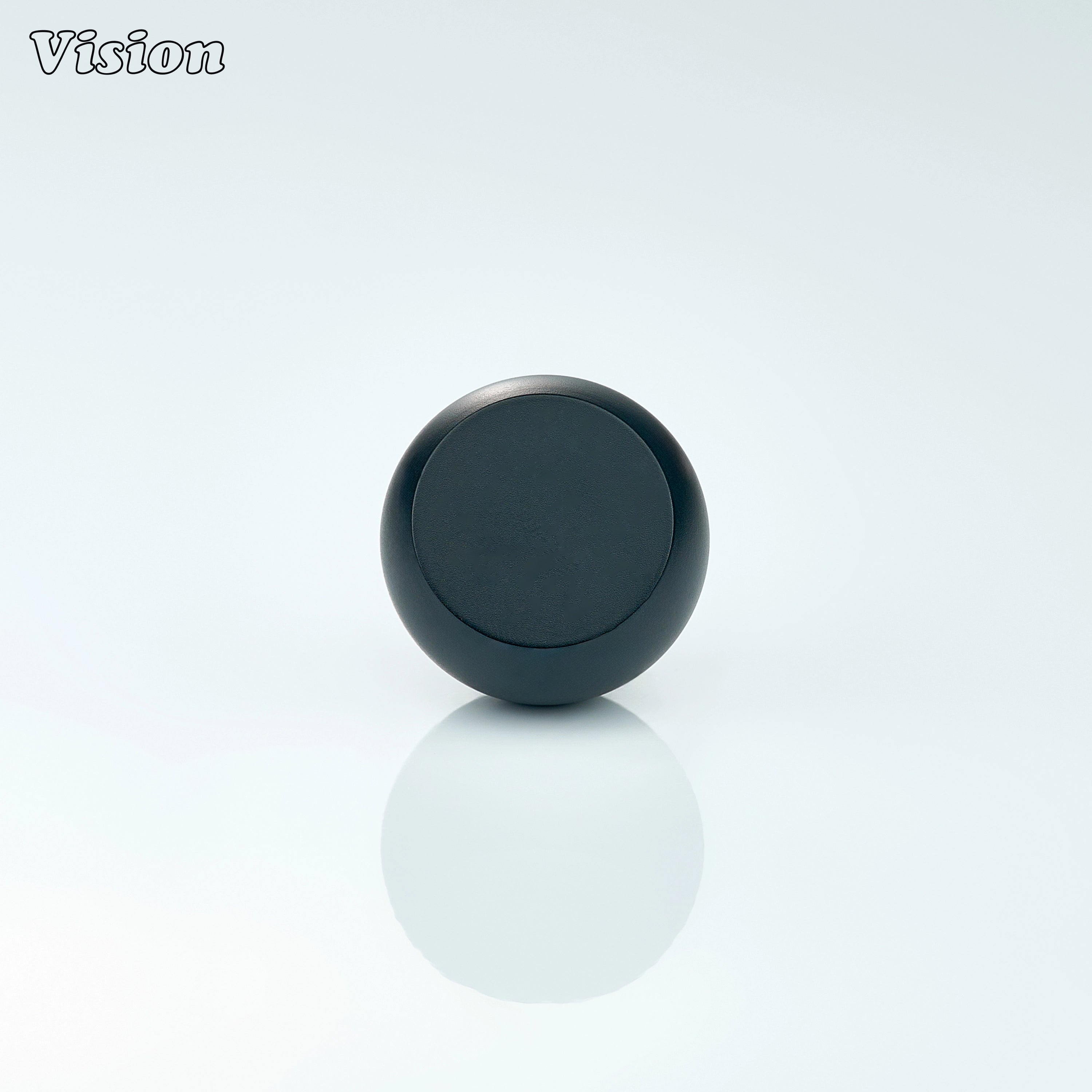 Black cabinet knob with half ball shape and smooth top, ideal for cabinetry