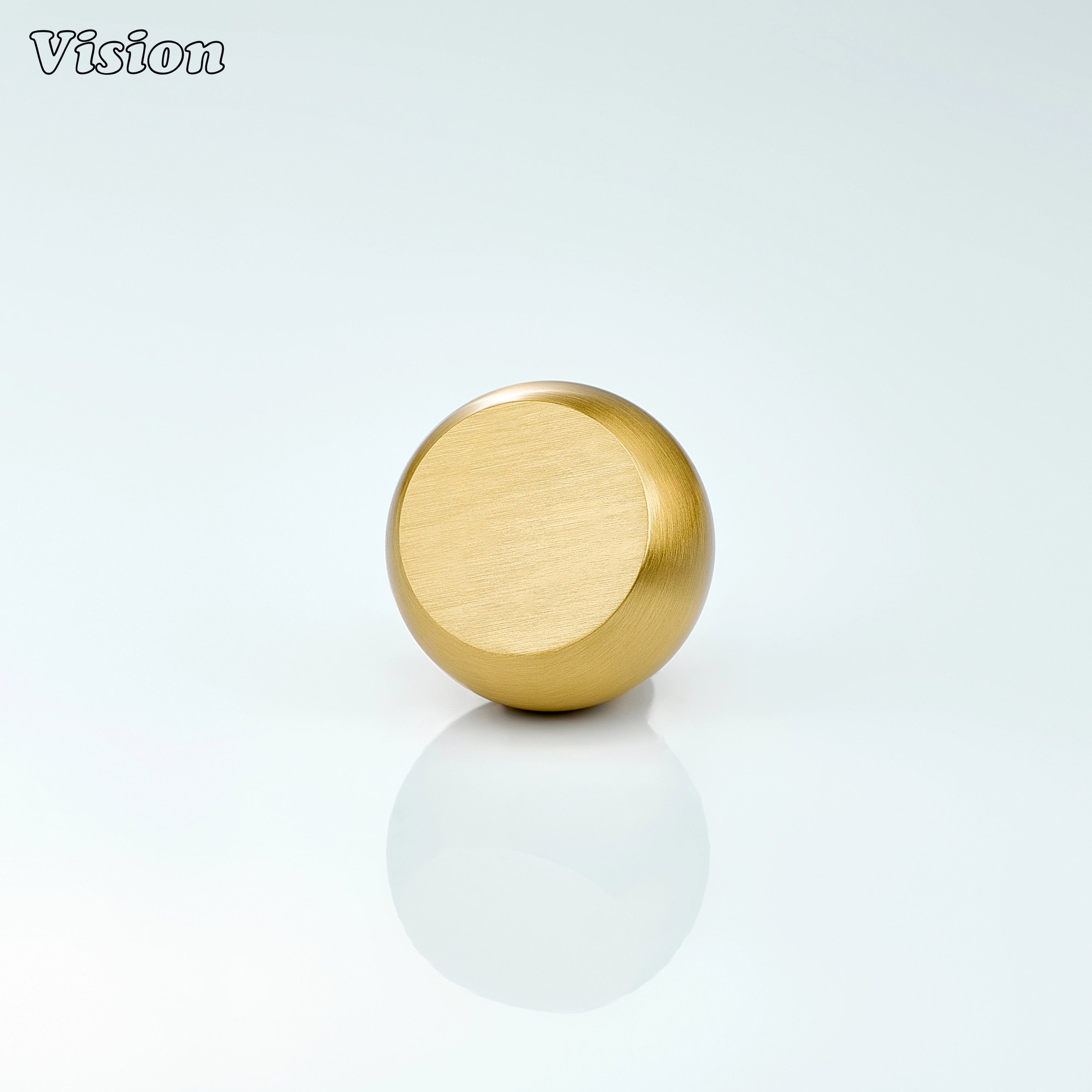 Gold solid brass cabinet knob with round half ball profile and smooth top, designed for kitchen cabinets and premium storage units