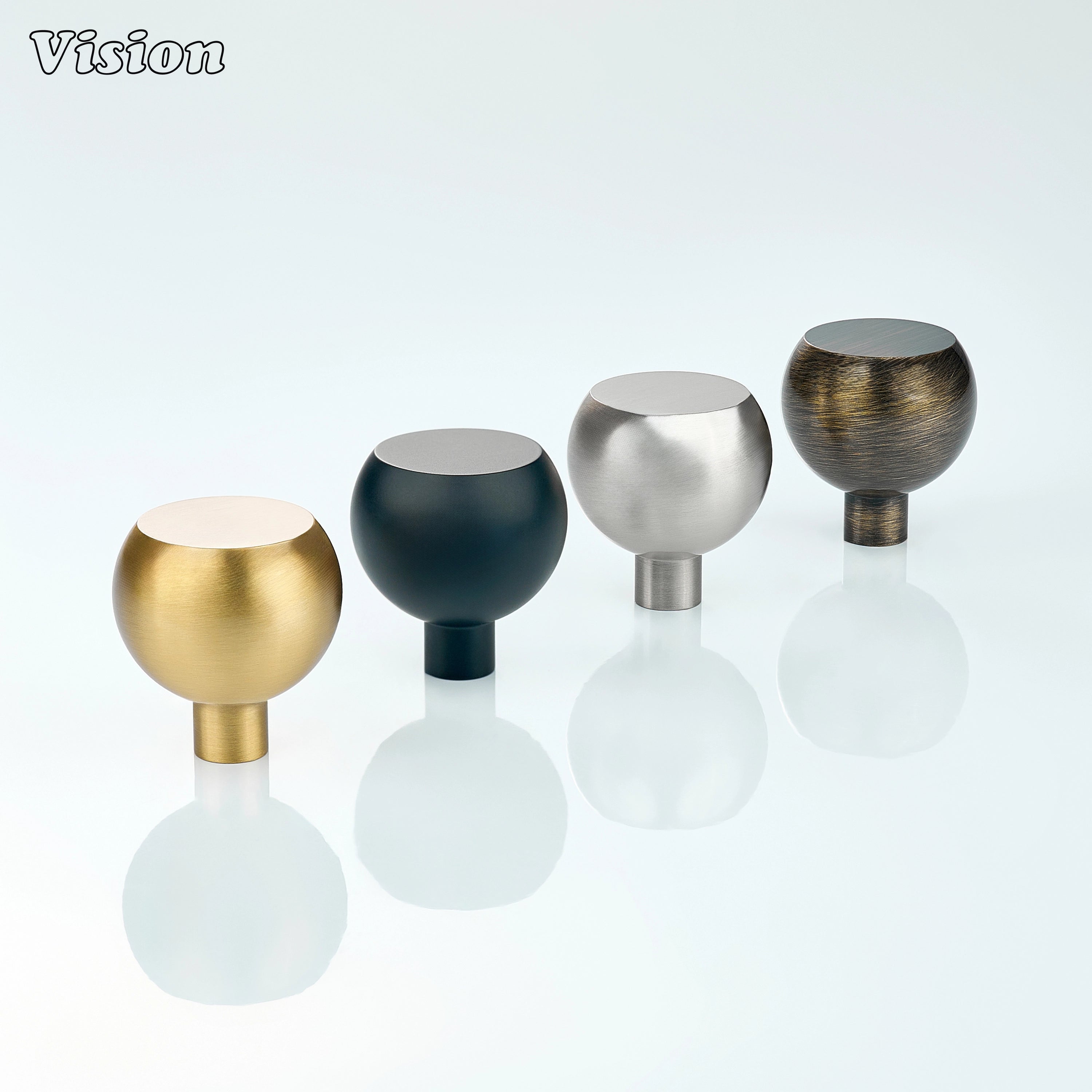Round plain cabinet knob in Gold finish featuring satin linear body texture, ideal for modern wardrobe doors