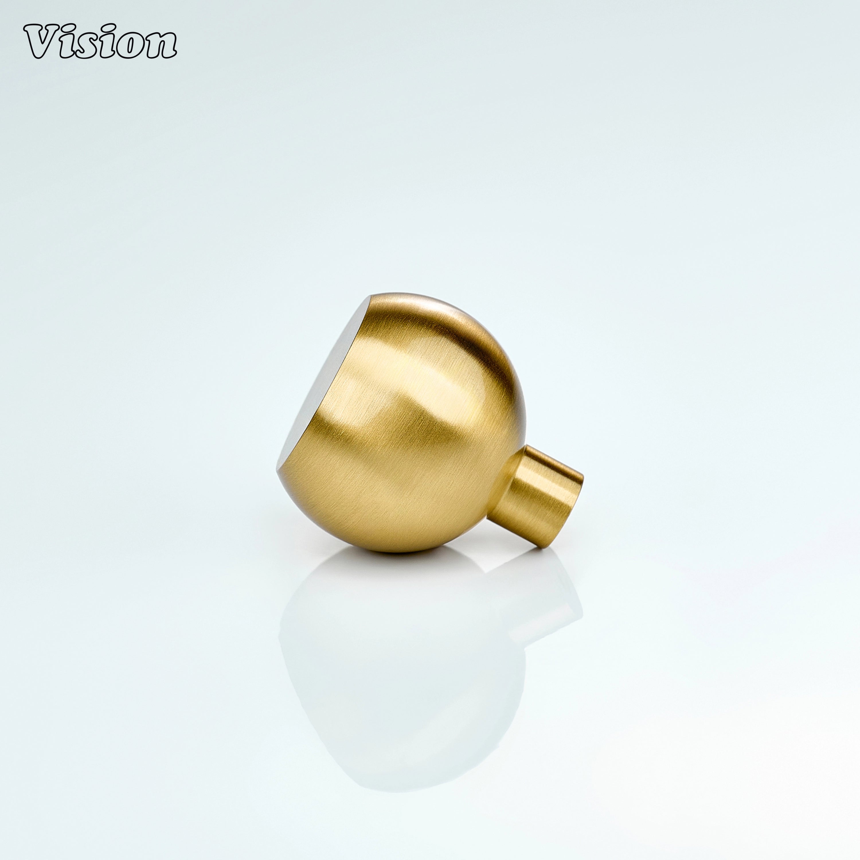 Premium Gold cabinet knob with smooth top cut and cylindrical base, used on wardrobes and cupboards