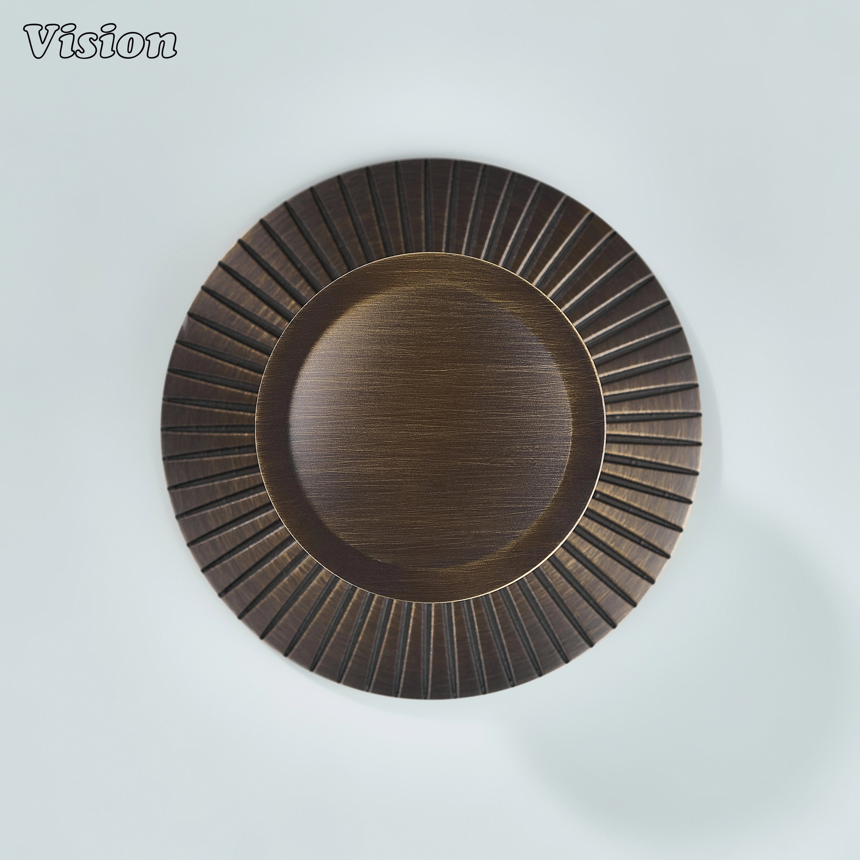 Comet Solid Brass Knob with Star Knurled Circular Plate Antique Bronze finish for drawers