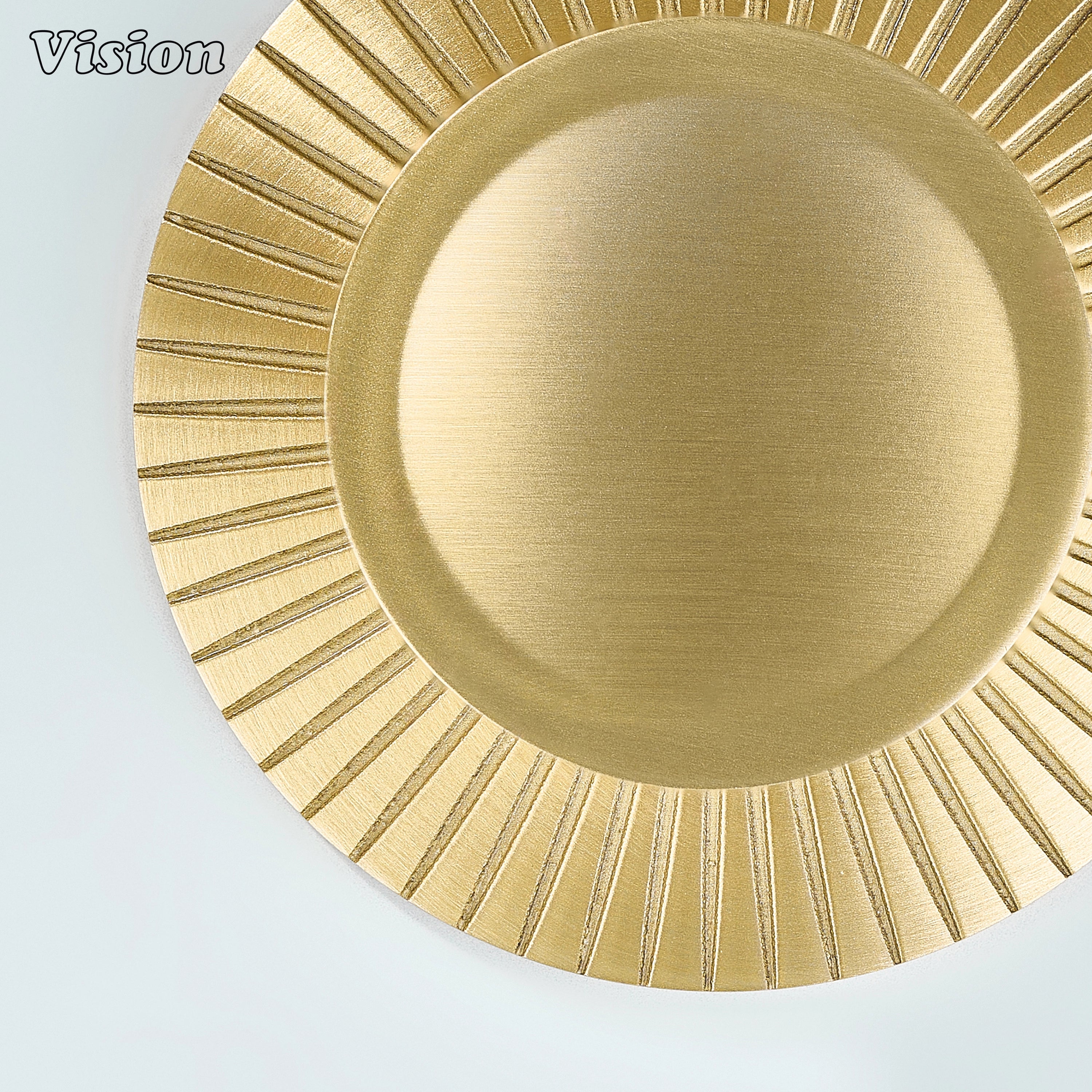 Comet Solid Brass Knob with Star Knurled Circular Plate in Gold for modern kitchen cabinetry