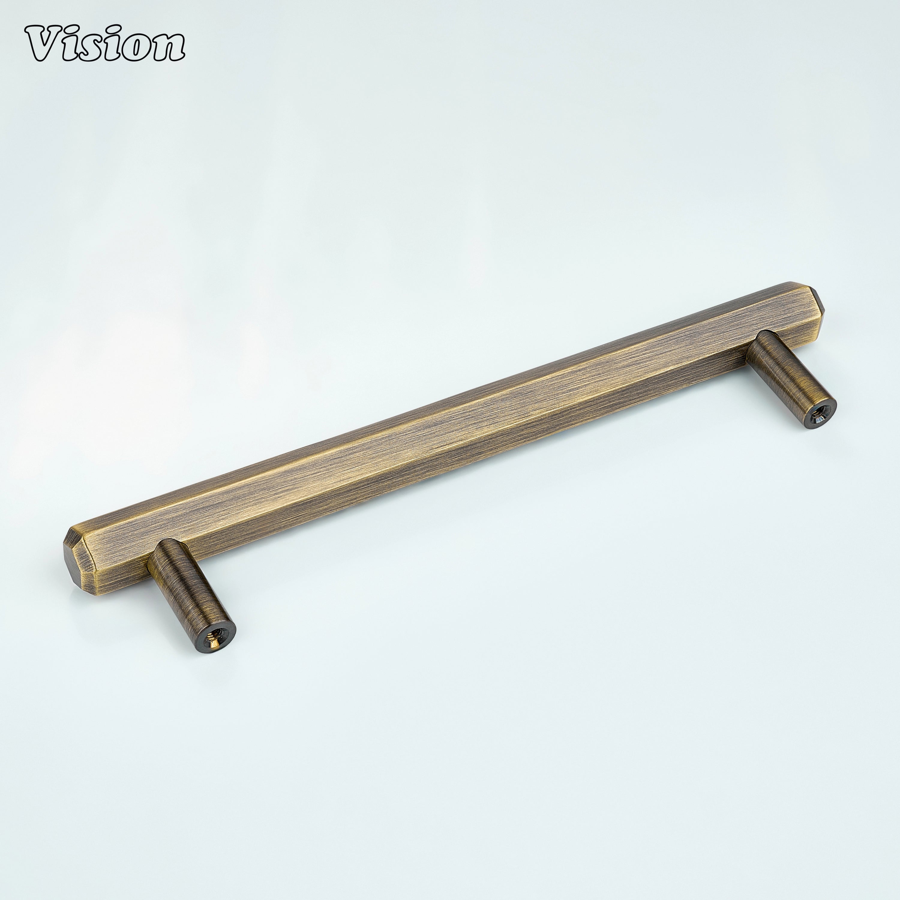 Hexagonal bar Antique Bronze cabinet handle with plain finish and round legs for cabinets