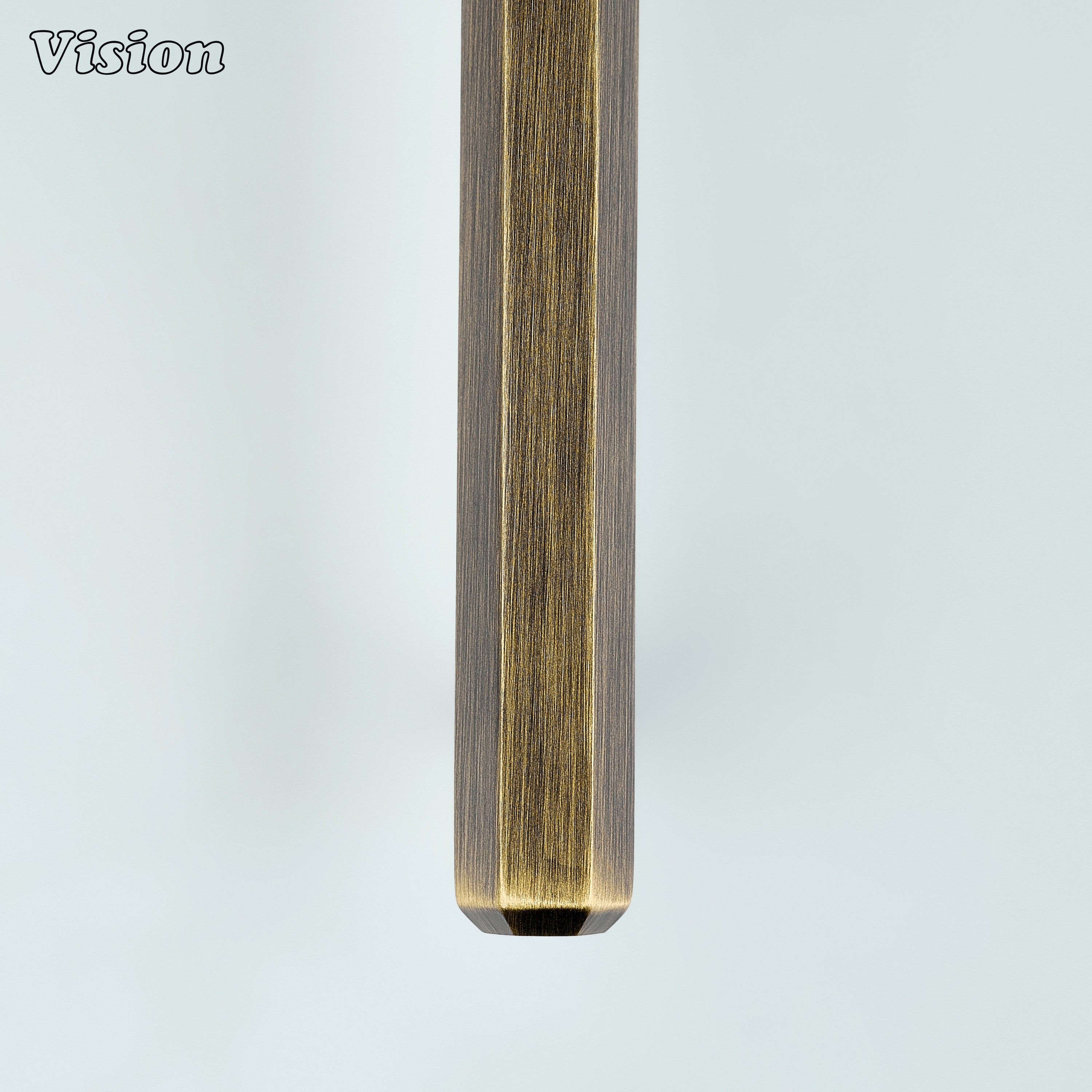 Minimal Antique Bronze cabinet handle with plain hexagonal bar and cylinder legs for cabinets