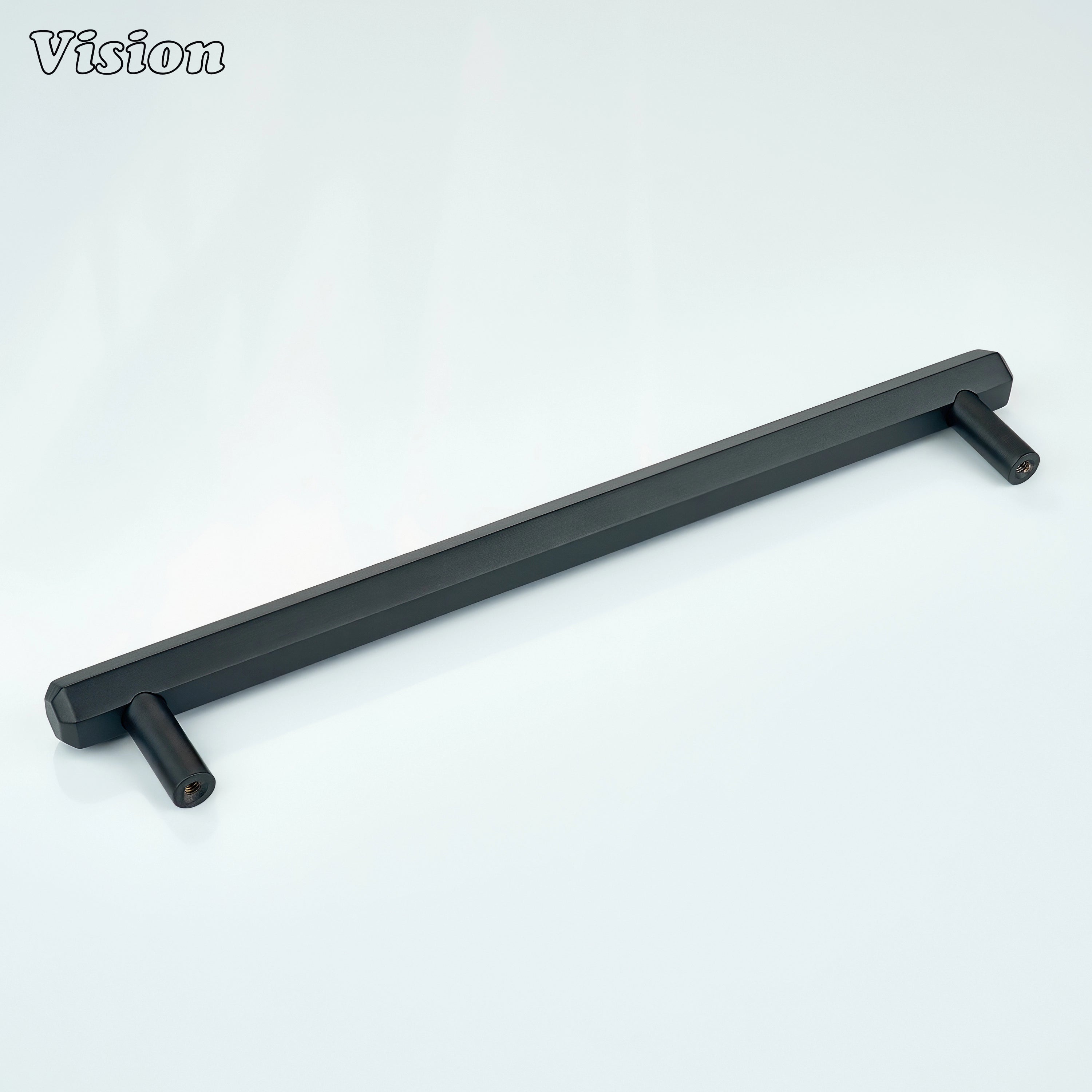 Hexagonal bar Black cabinet handle with plain finish and round legs for cabinets