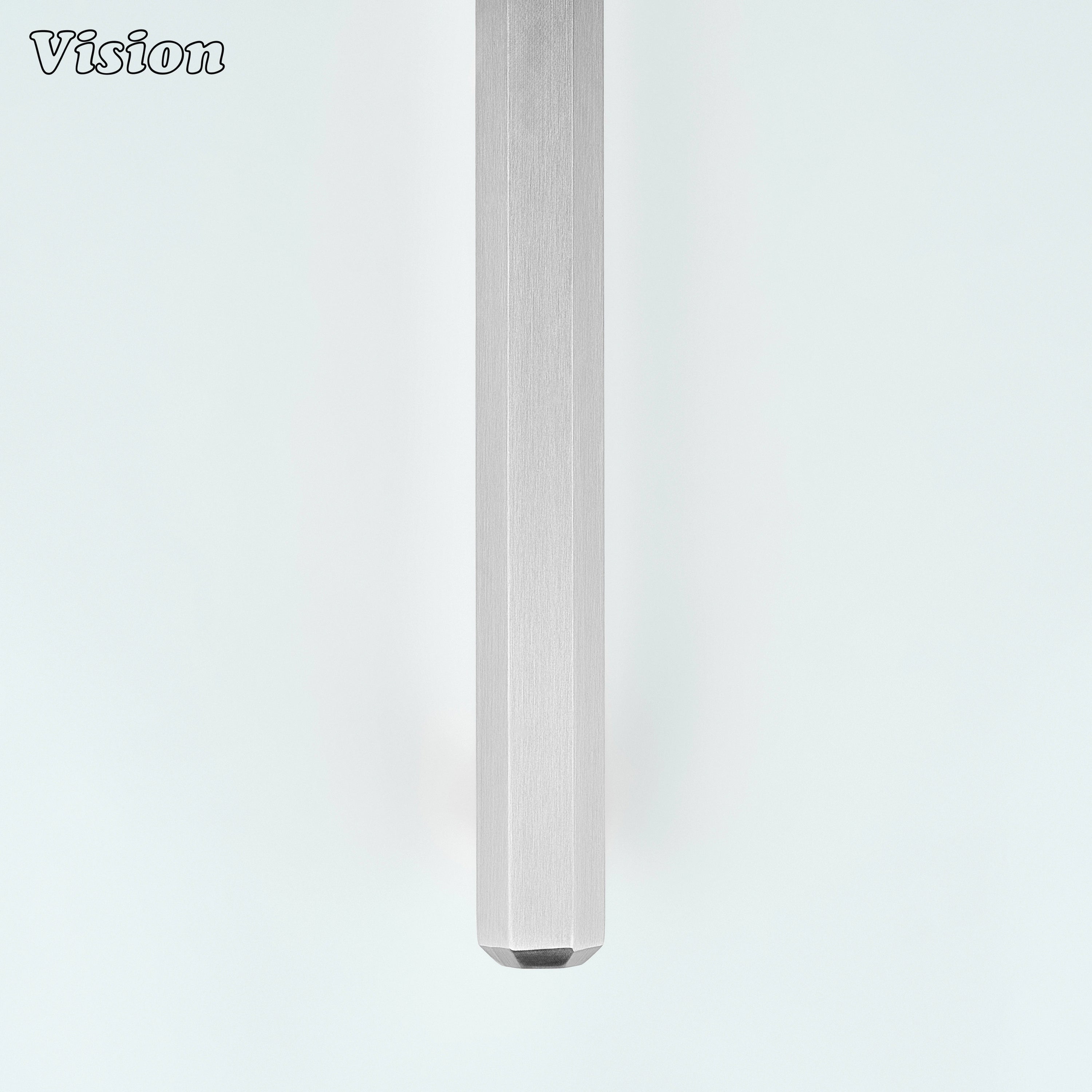 Minimal Silver cabinet handle with plain hexagonal bar and cylinder legs for cabinets