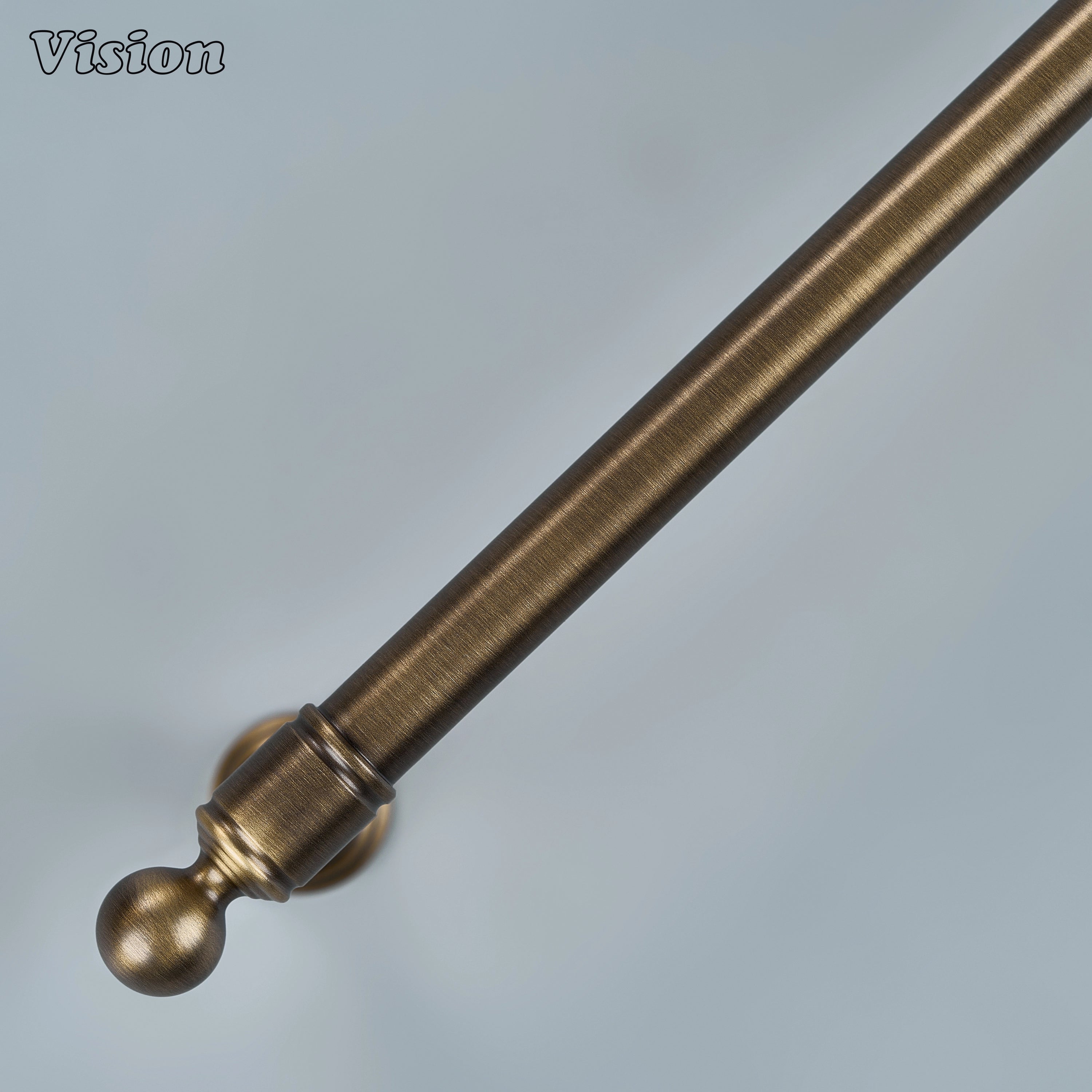 Heavy-duty antique bronze brass cabinet pull with geometric profile on custom armoires