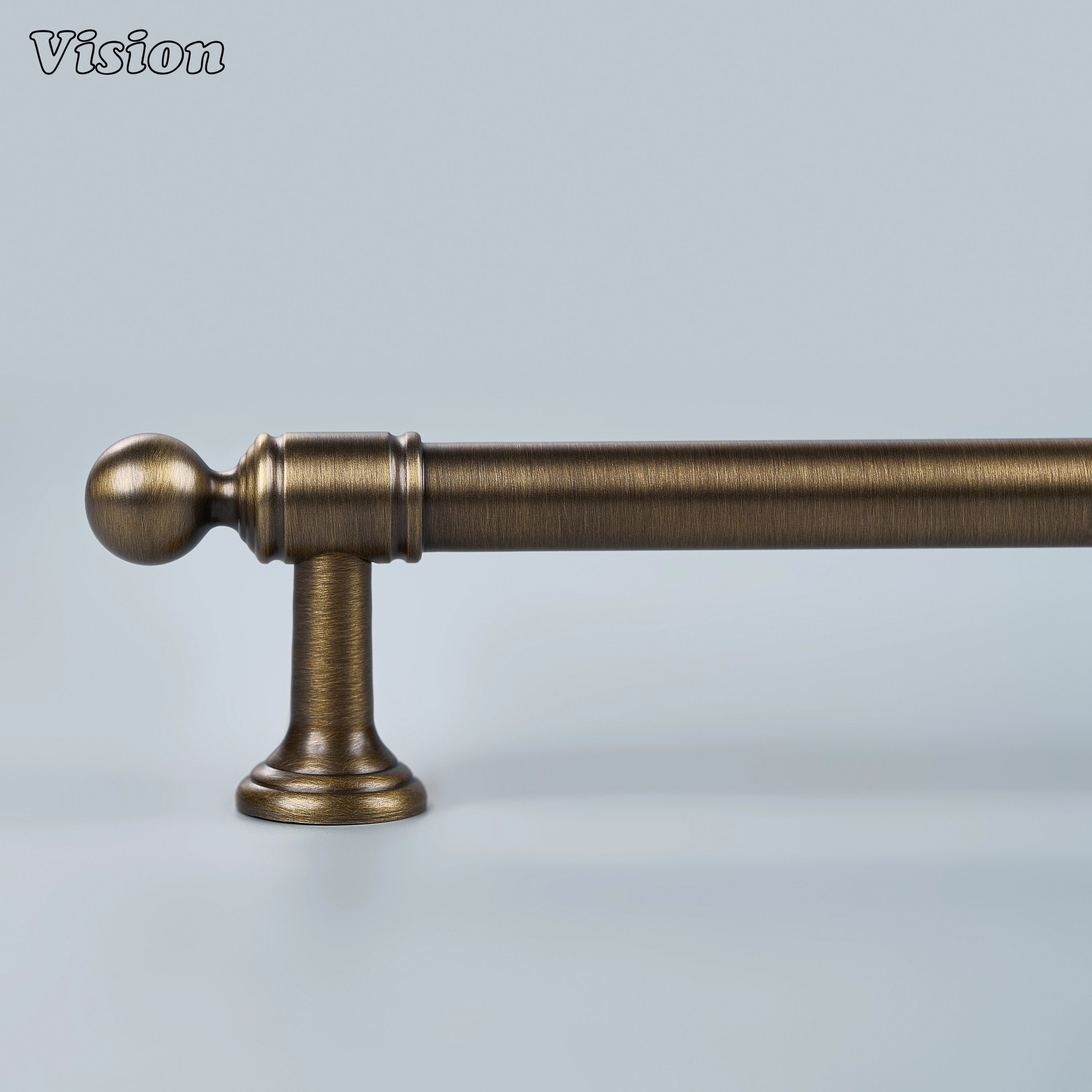 Solid brass antique bronze architectural drawer pull on premium wooden cabinets