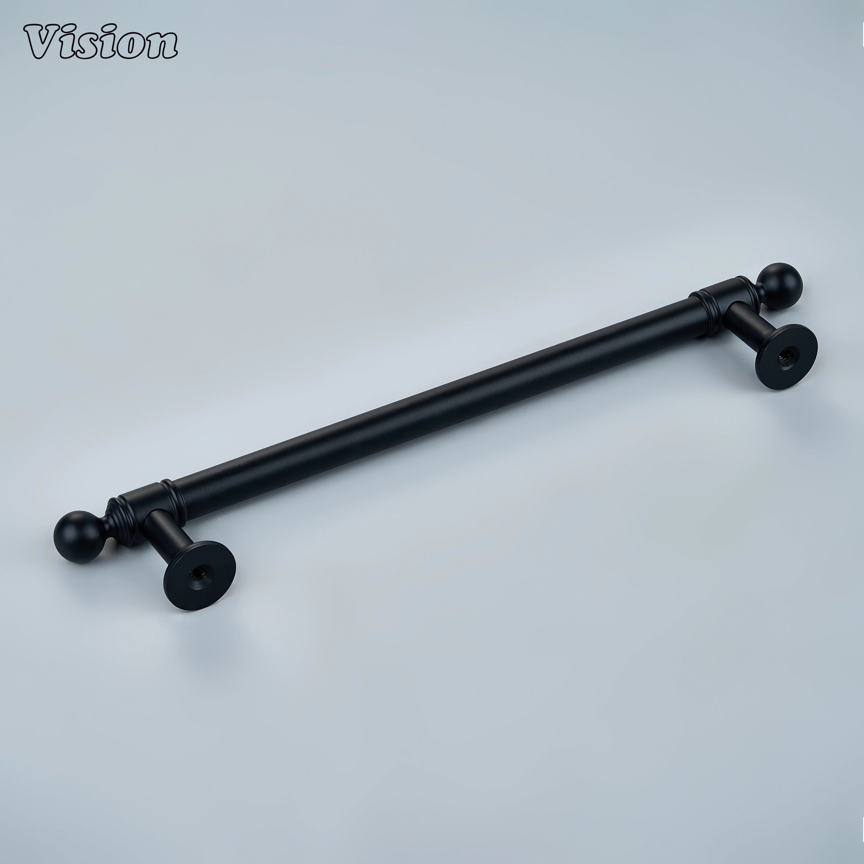 Geometric black brass cabinet handle for luxury living room built-ins