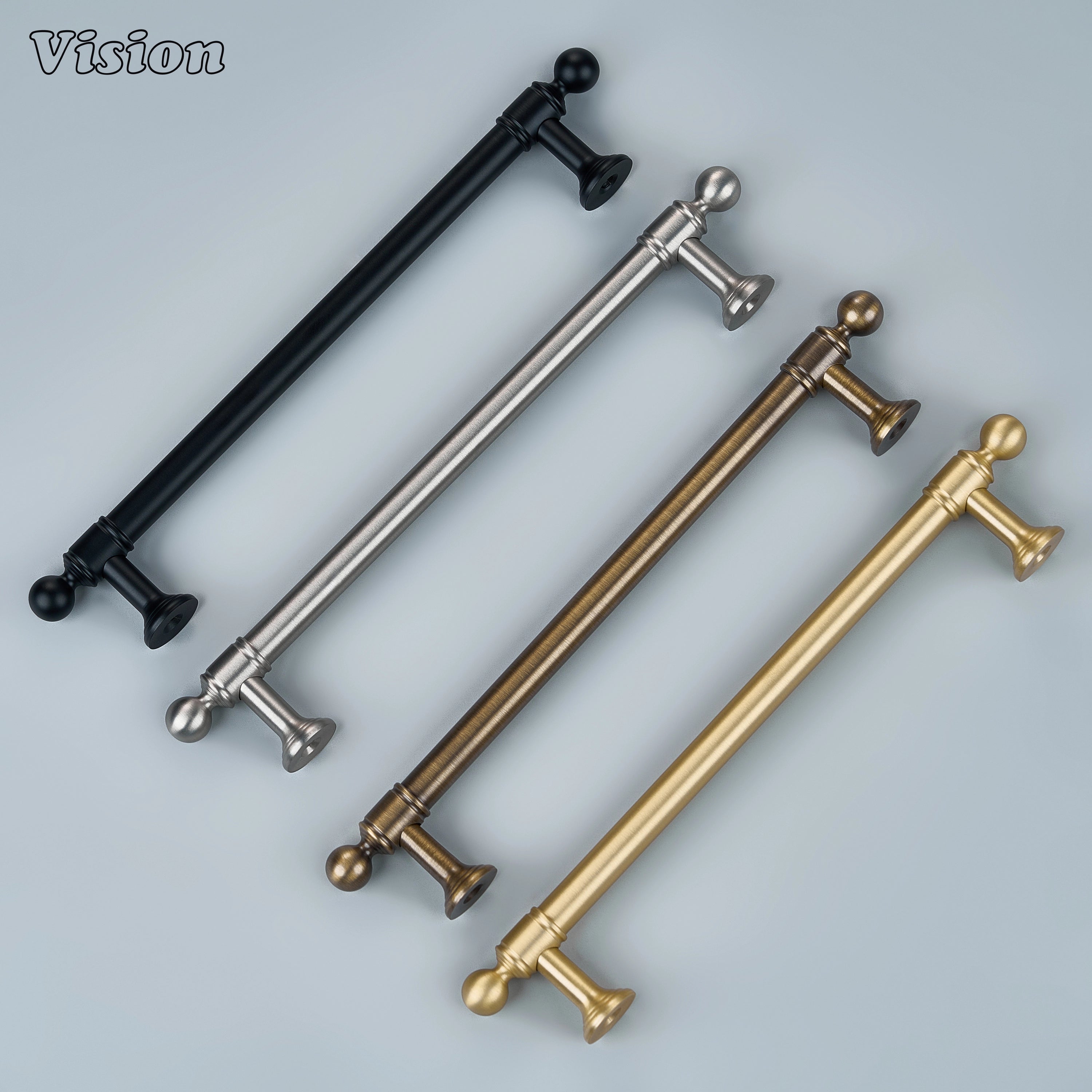 Heavy silver brass drawer pull with classic stepped design for bespoke wardrobes