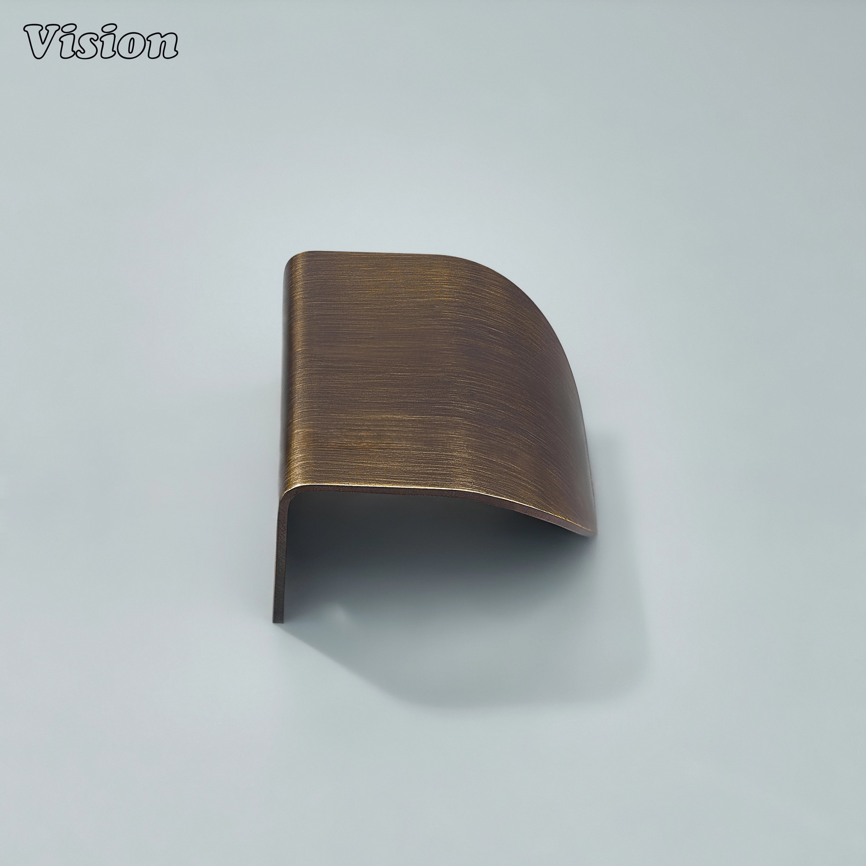 Antique Bronze cabinet handle featuring a smooth plain curved body and round edges for furniture