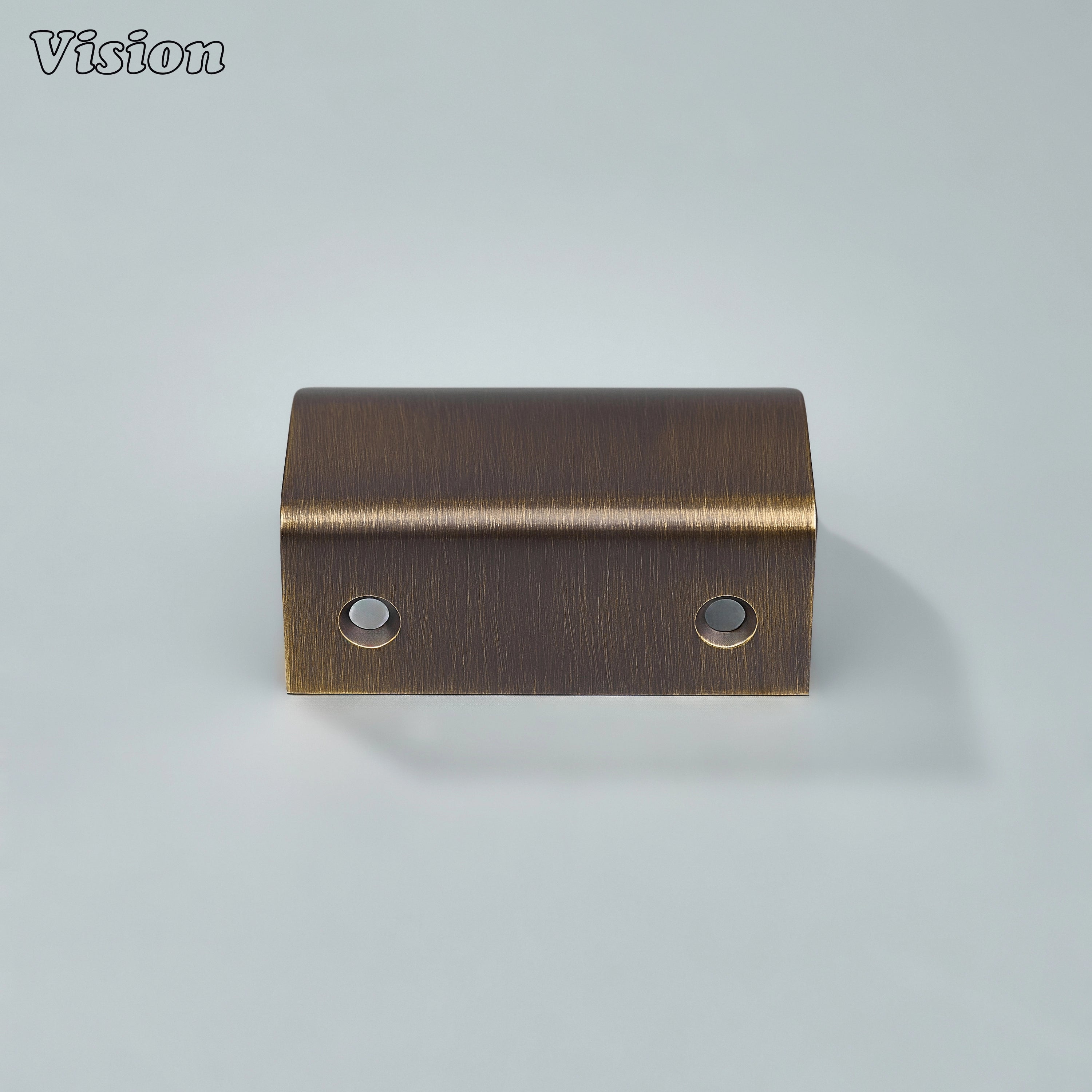 Plain curved cabinet handle in Antique Bronze finish with sleek round edge detail for cabinet doors